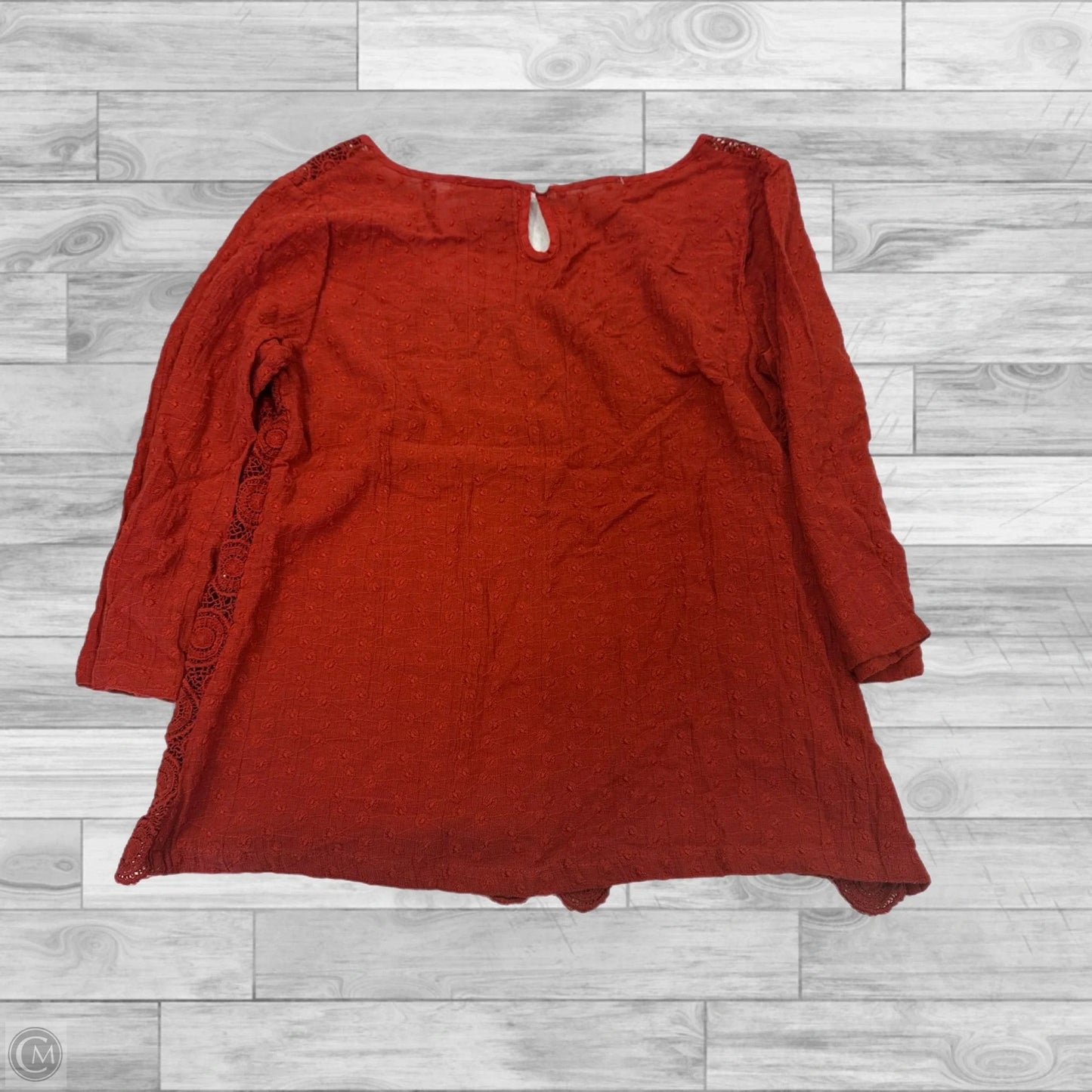 Top 3/4 Sleeve By Lucky Brand In Orange, Size: S