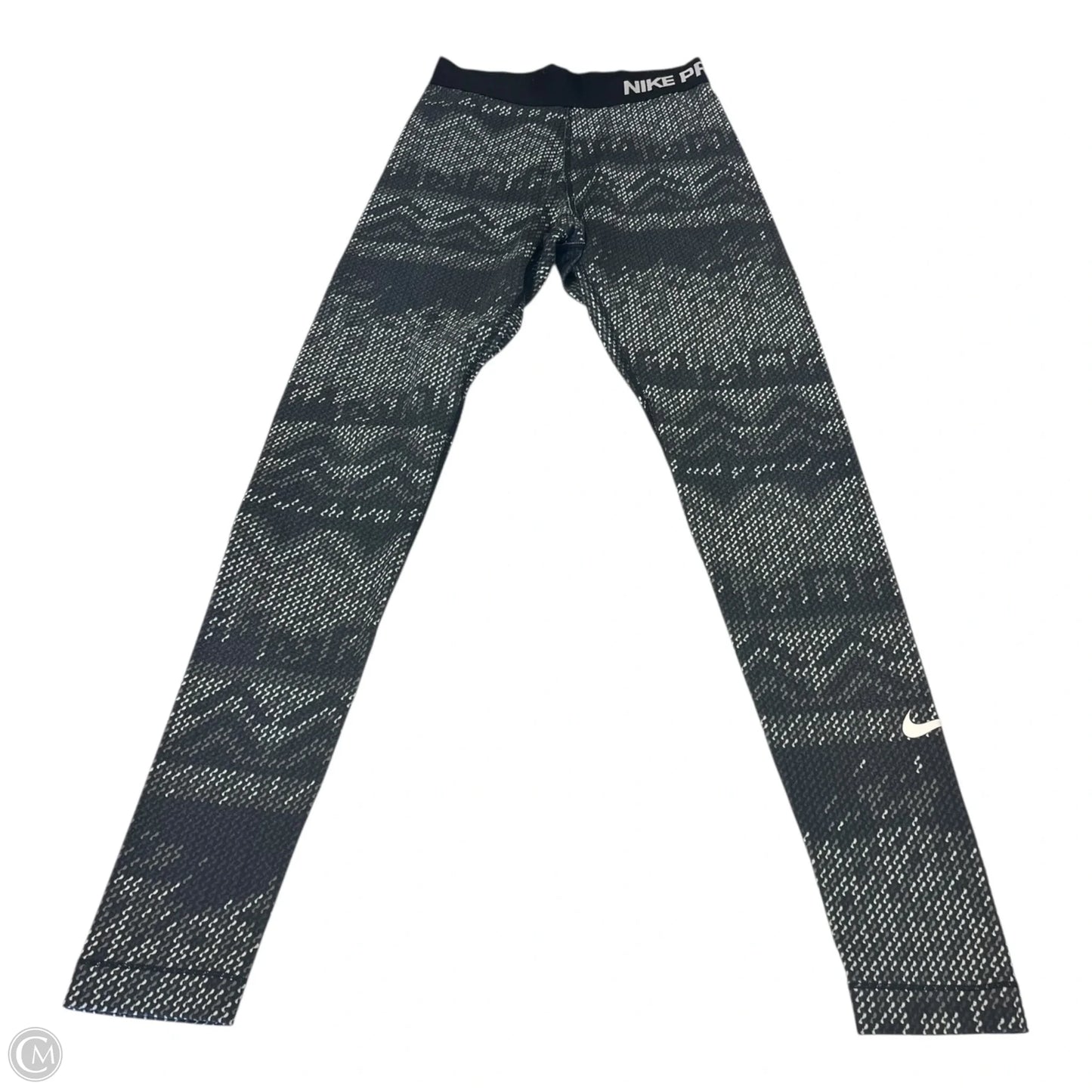Athletic Leggings By Nike In Black & Grey, Size: Xs