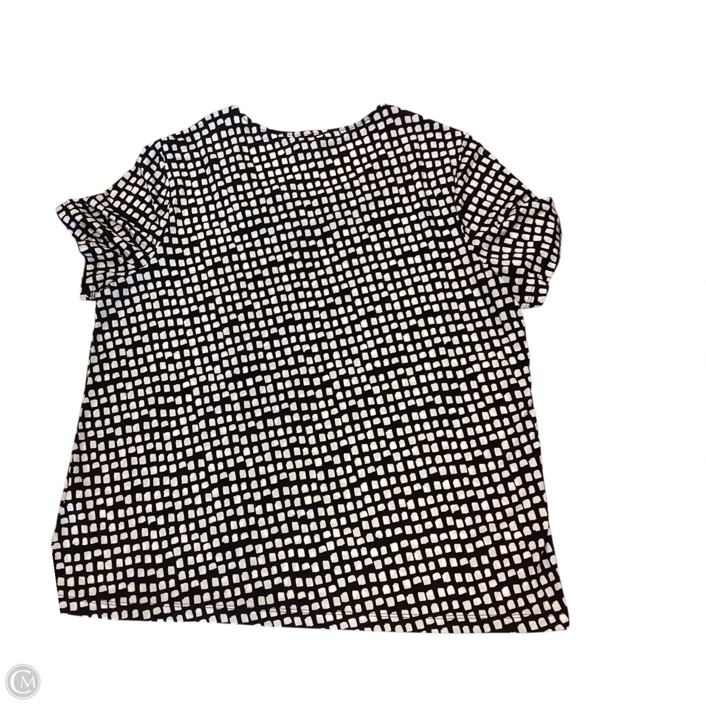 Top Short Sleeve By Chicos In Black & White, Size: Xl