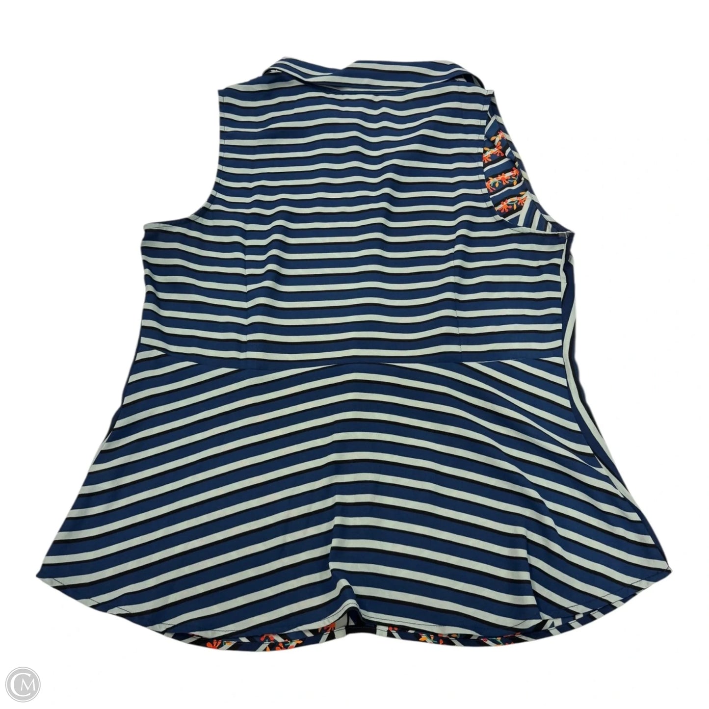 Top Sleeveless By Cabi In Striped Pattern, Size: M