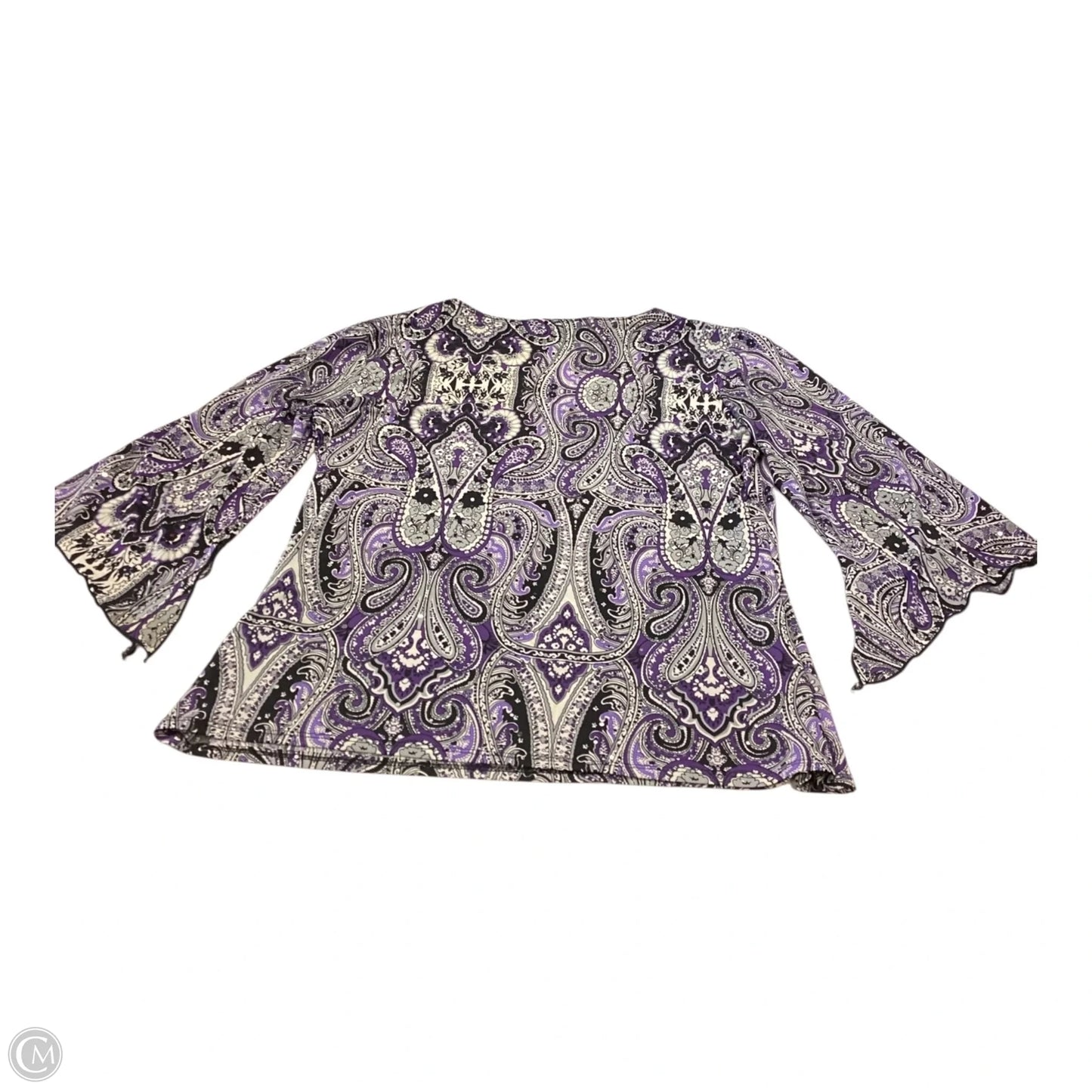 Top Long Sleeve By Dressbarn In Black & Purple, Size: L