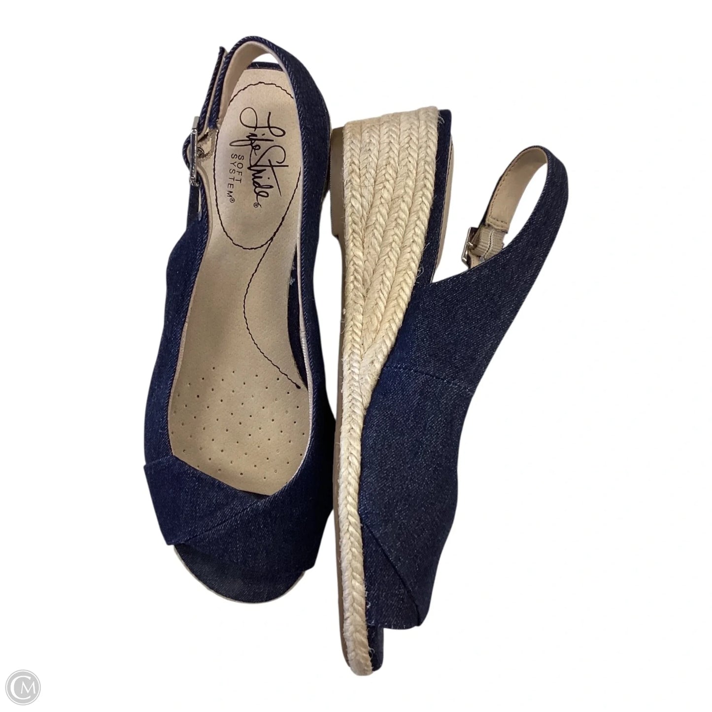 Shoes Heels Wedge By Life Stride In Navy, Size: 7