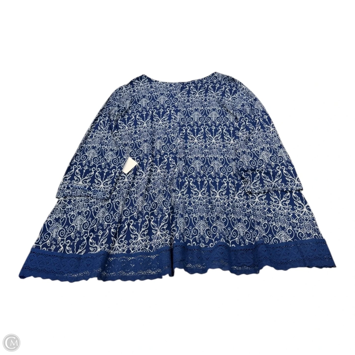Top 3/4 Sleeve By Chelsea Studio In Blue, Size: 3x