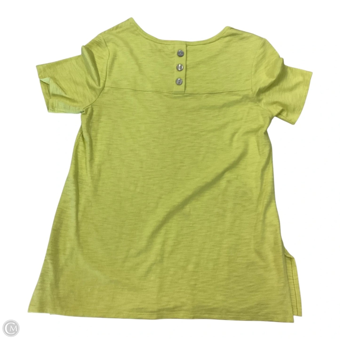 Top Short Sleeve By Chicos In Lime Green