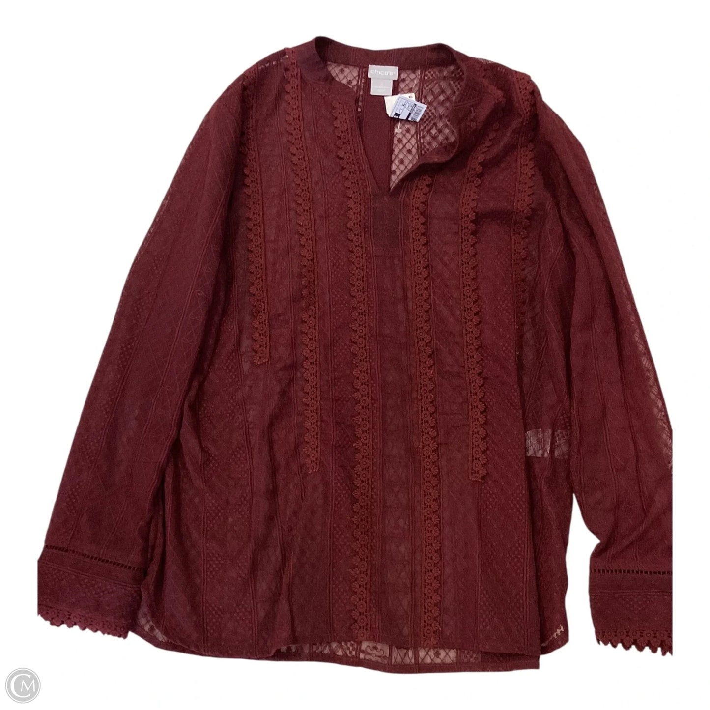 Top Long Sleeve By Chicos In Purple, Size: L