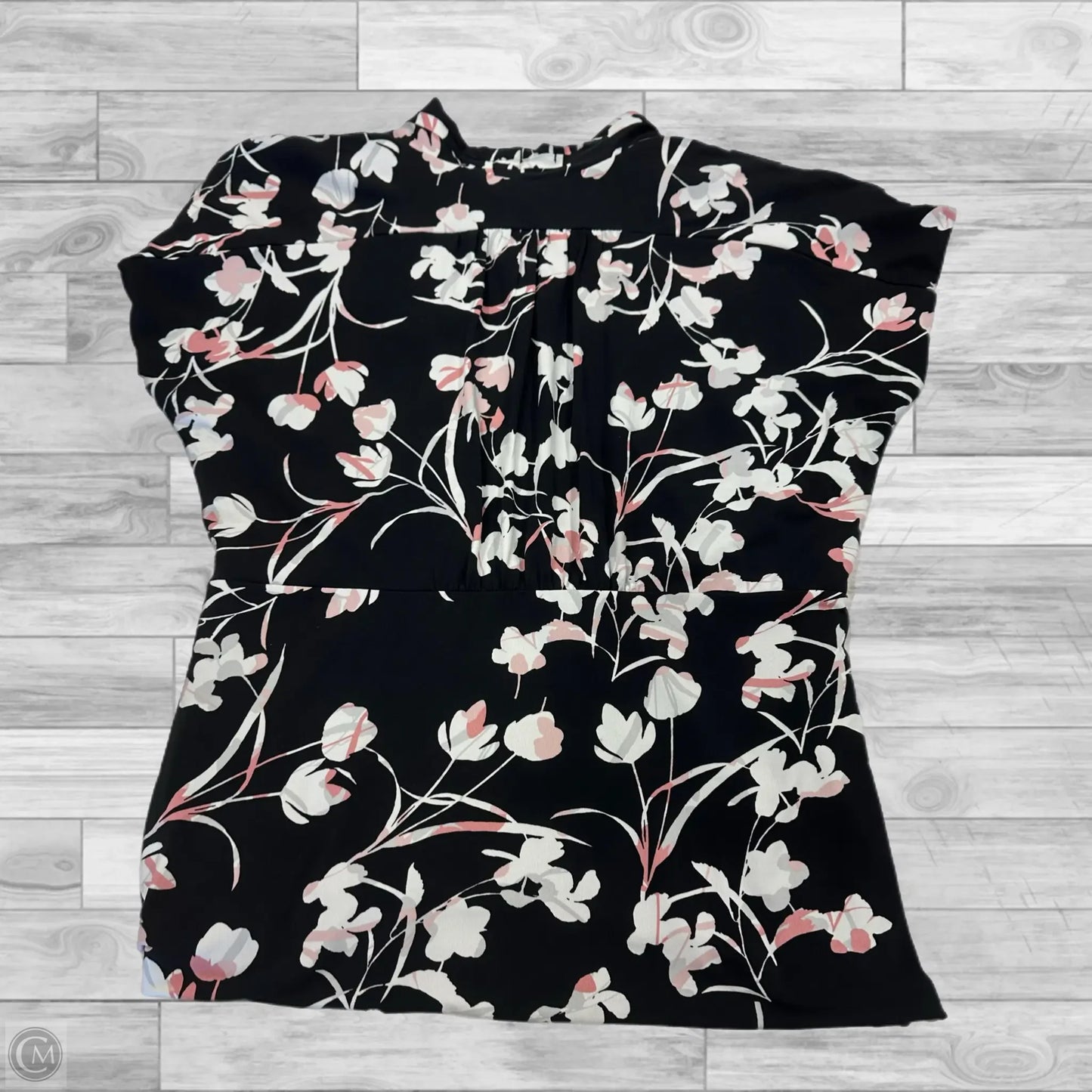 Top Short Sleeve By White House Black Market In Black & Pink, Size: Xl
