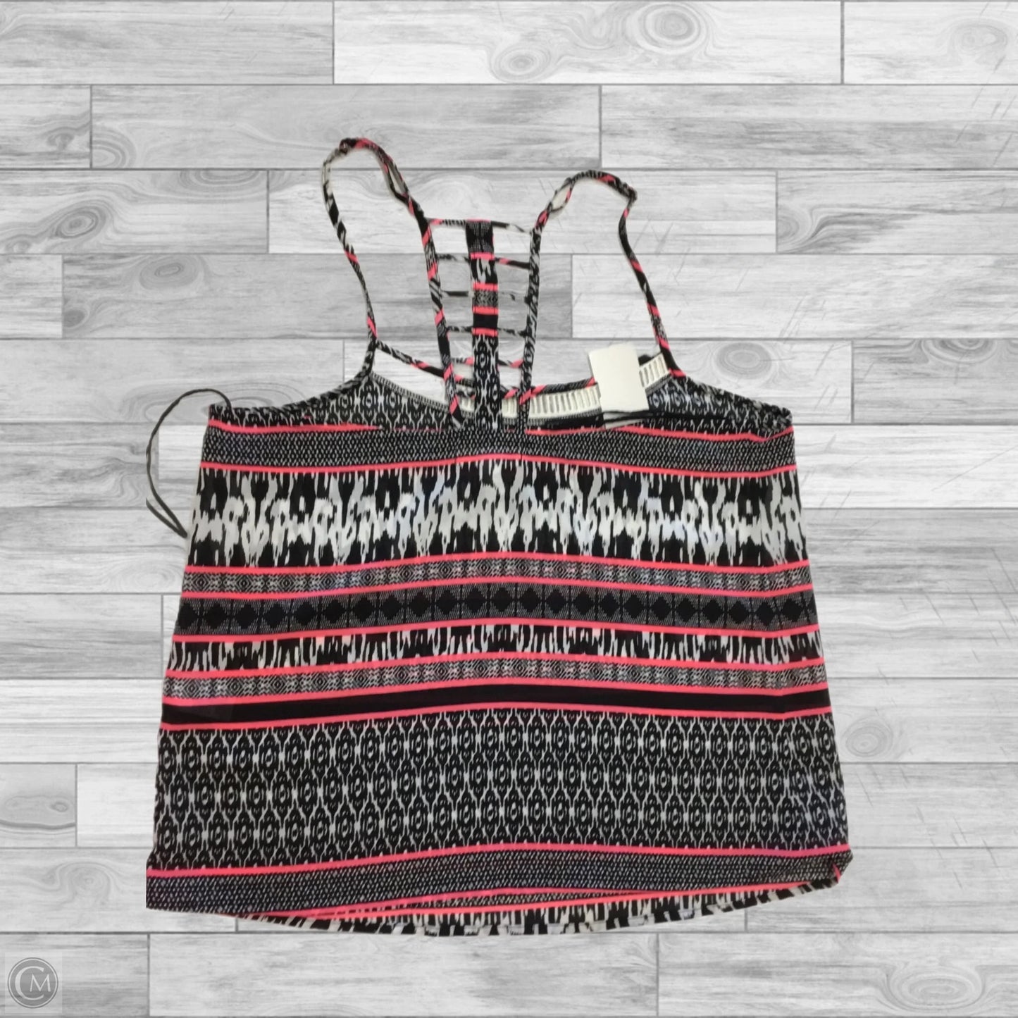 Top Sleeveless By Aeropostale In Black & Orange, Size: M