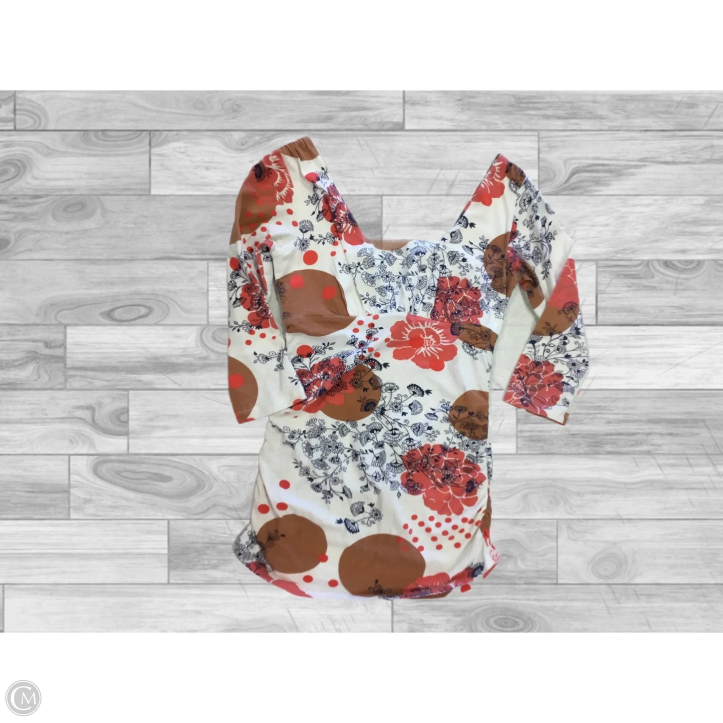 Top 3/4 Sleeve By Cabi In Floral Print, Size: S