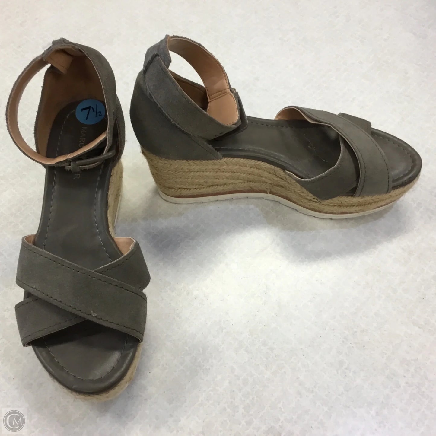 Sandals Heels Block By Marc Fisher In Grey, Size: 7.5