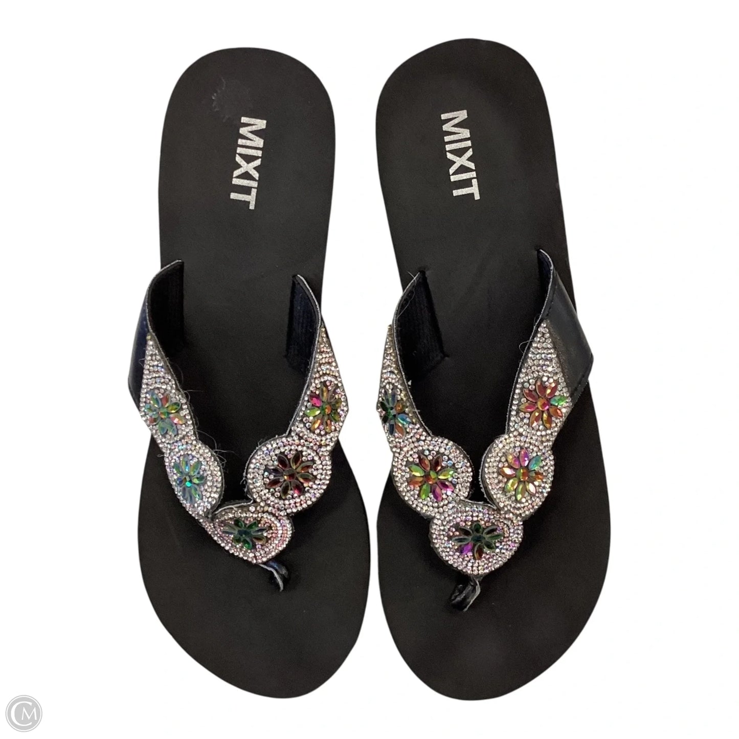 Sandals Flip Flops By Mix It In Black, Size: 8.5
