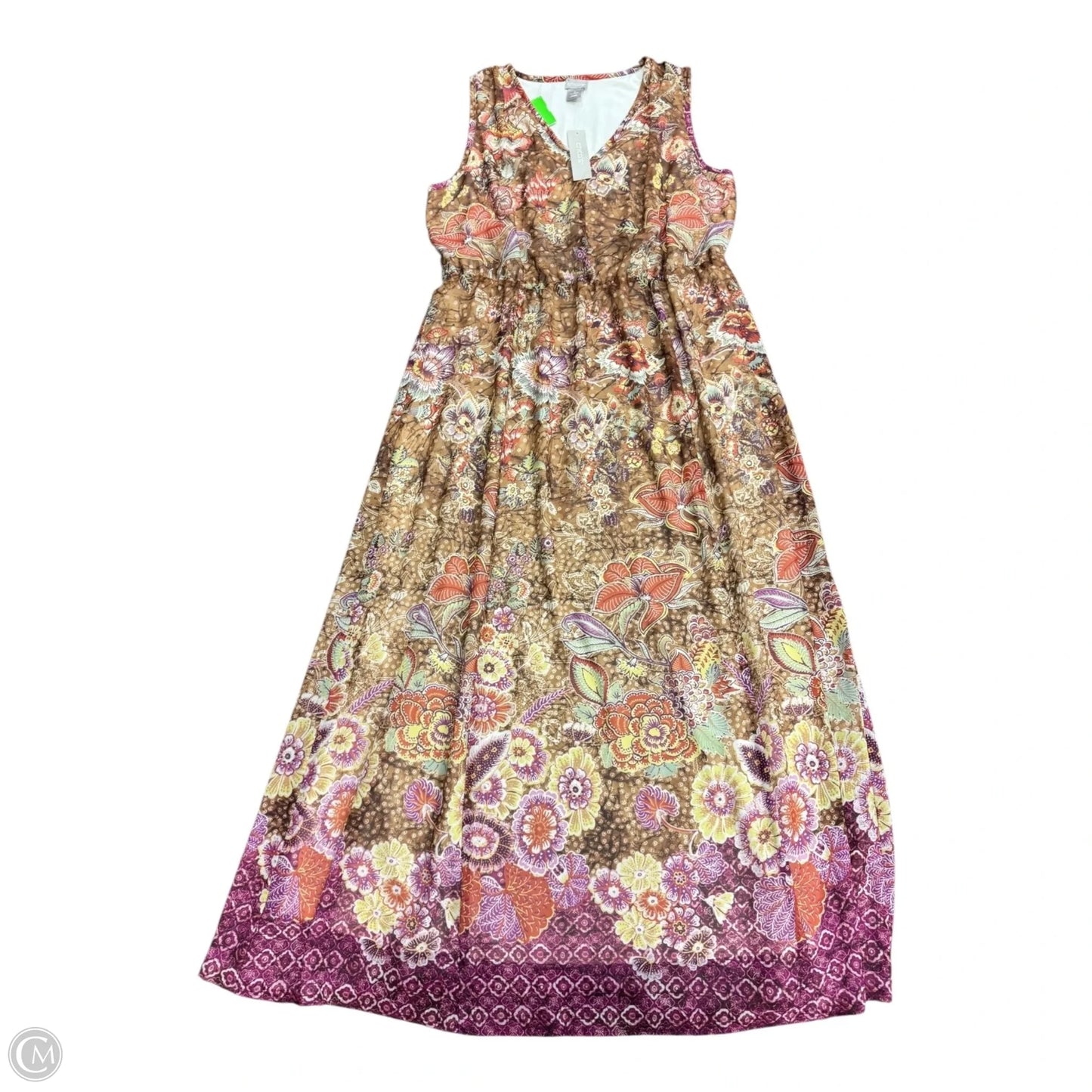 Dress Casual Maxi By Chicos In Tan, Size: L