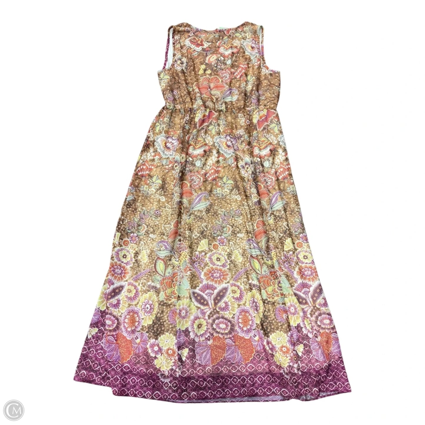 Dress Casual Maxi By Chicos In Tan, Size: L