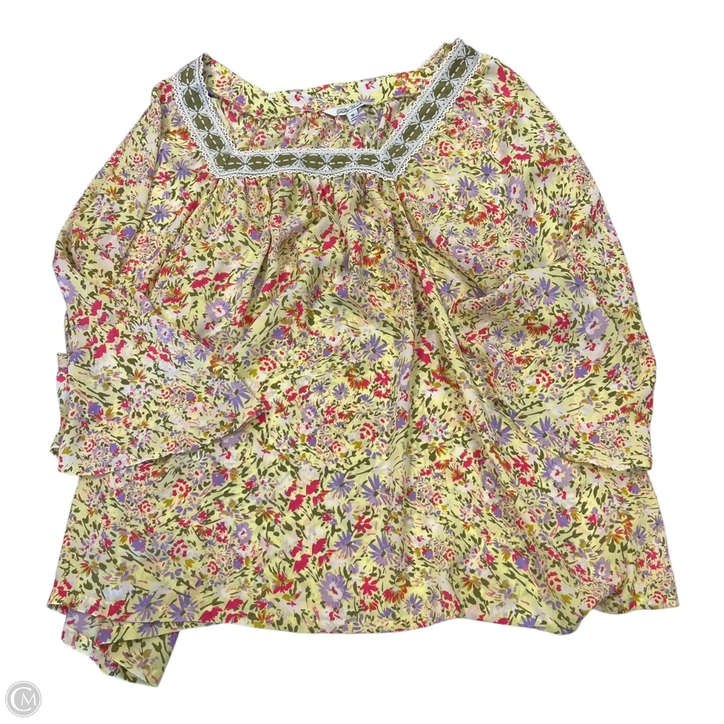 Top 3/4 Sleeve By Clothes Mentor In Yellow, Size: 3x
