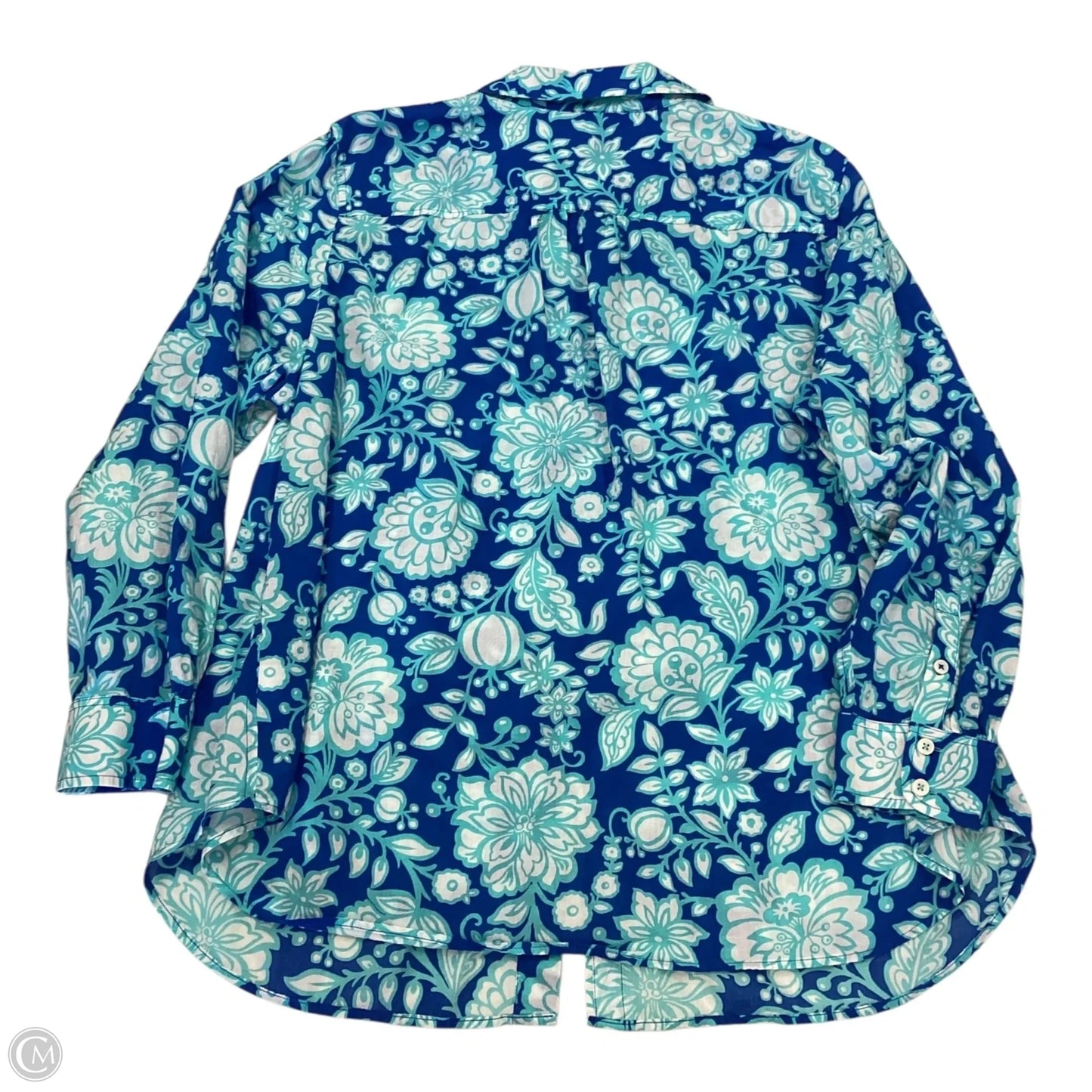 Top Long Sleeve By Talbots In Blue, Size: 2x