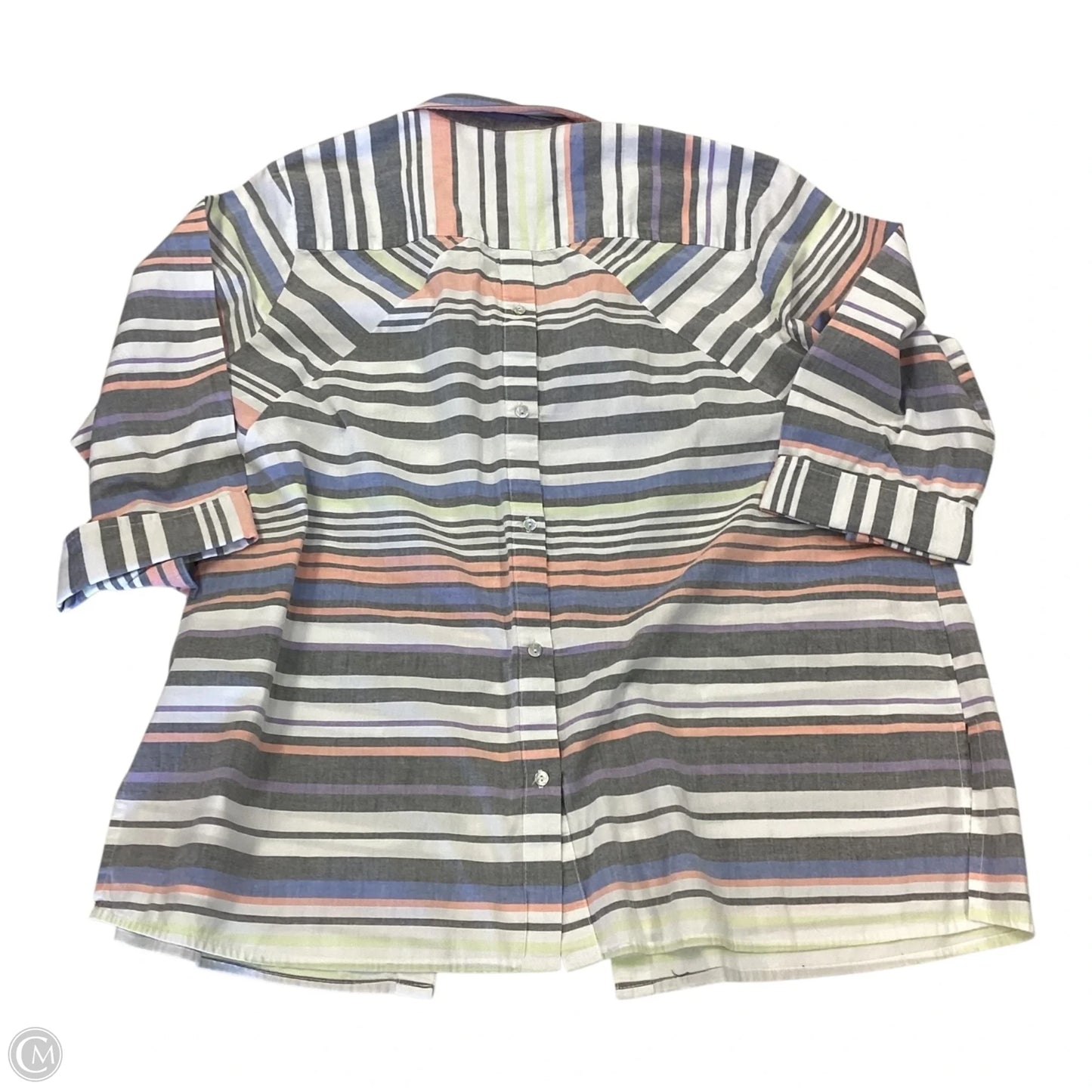 Top 3/4 Sleeve By West Bound In Striped Pattern, Size: 2x