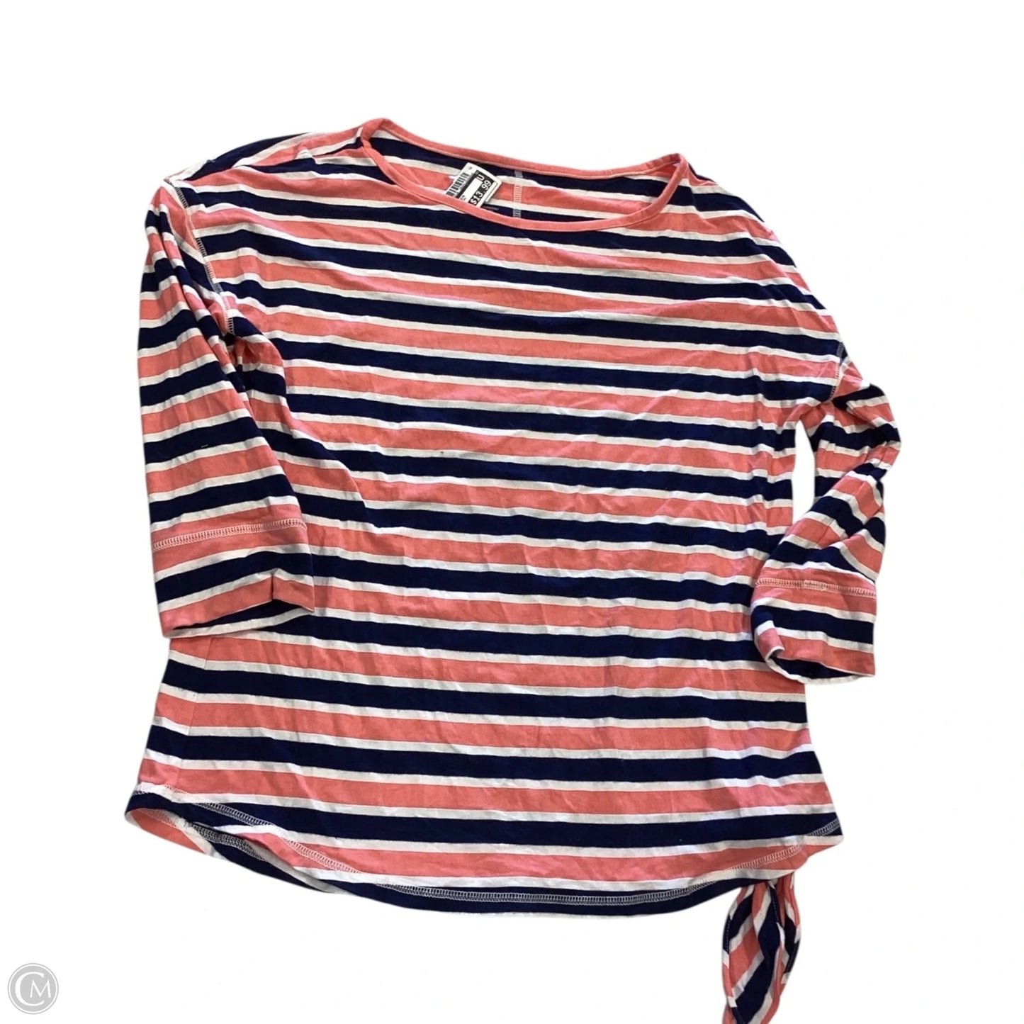 Top 3/4 Sleeve By Talbots In Striped Pattern, Size: M