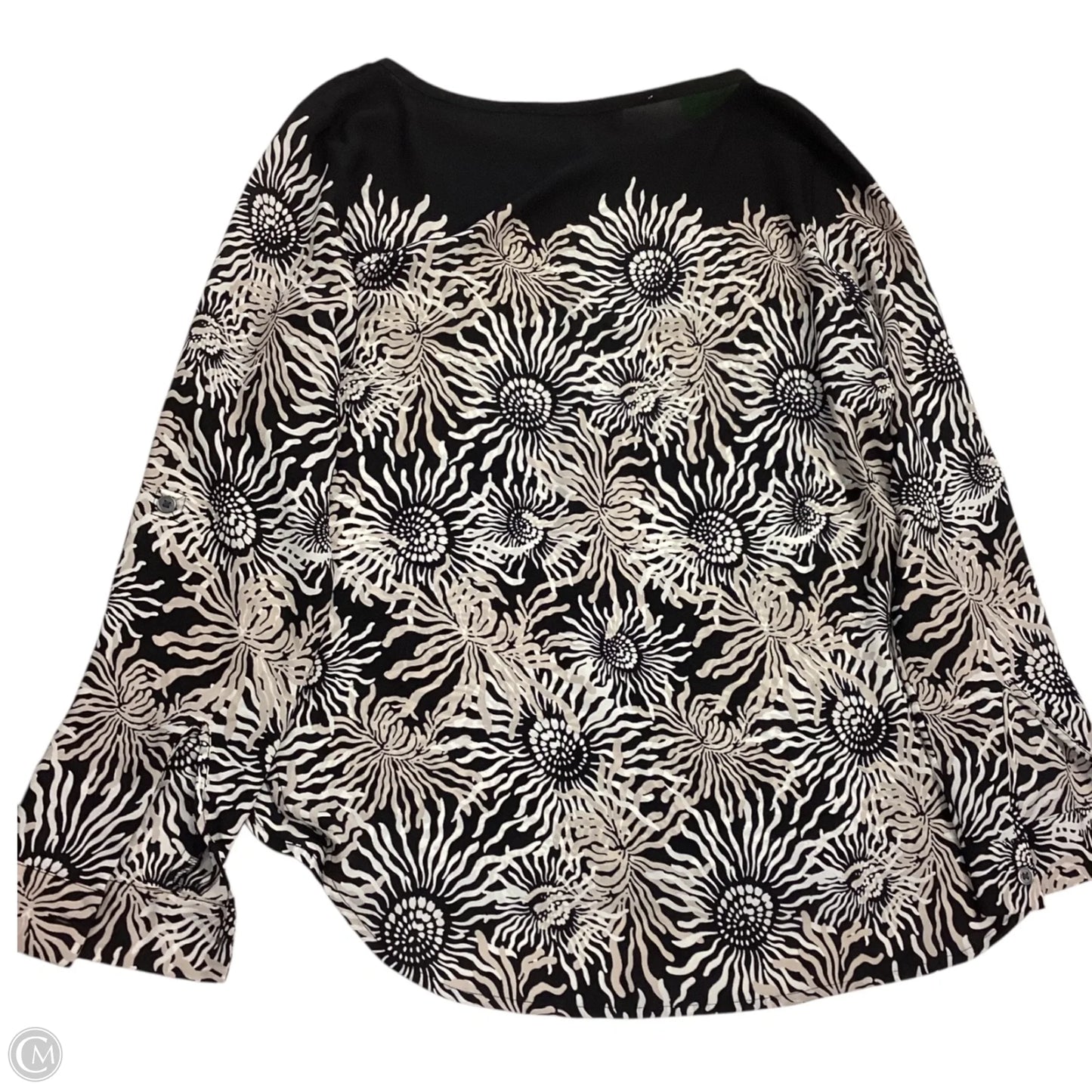 Top Long Sleeve By Loft In Black & White, Size: Sp