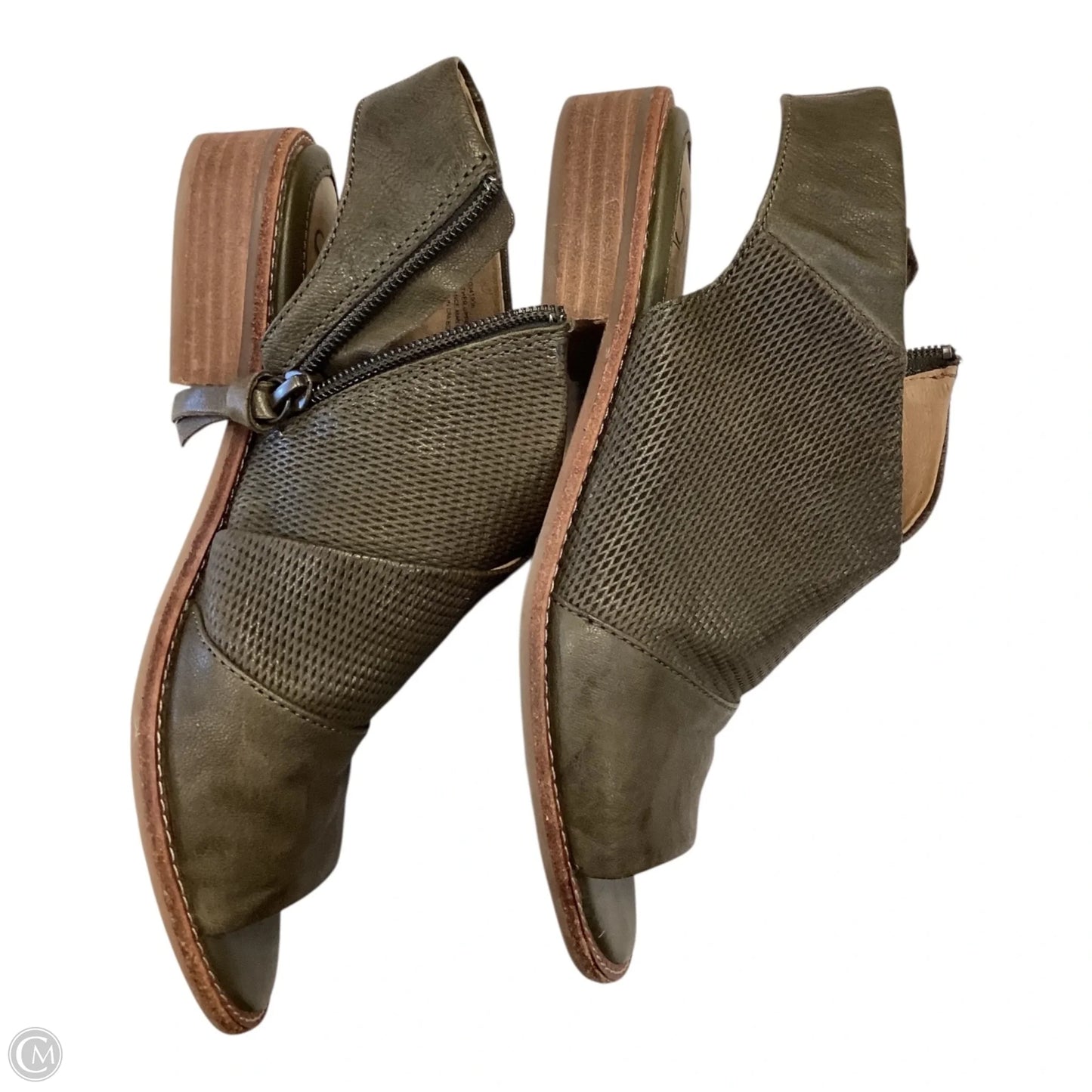 Sandals Heels Block By Sofft In Green, Size: 6.5