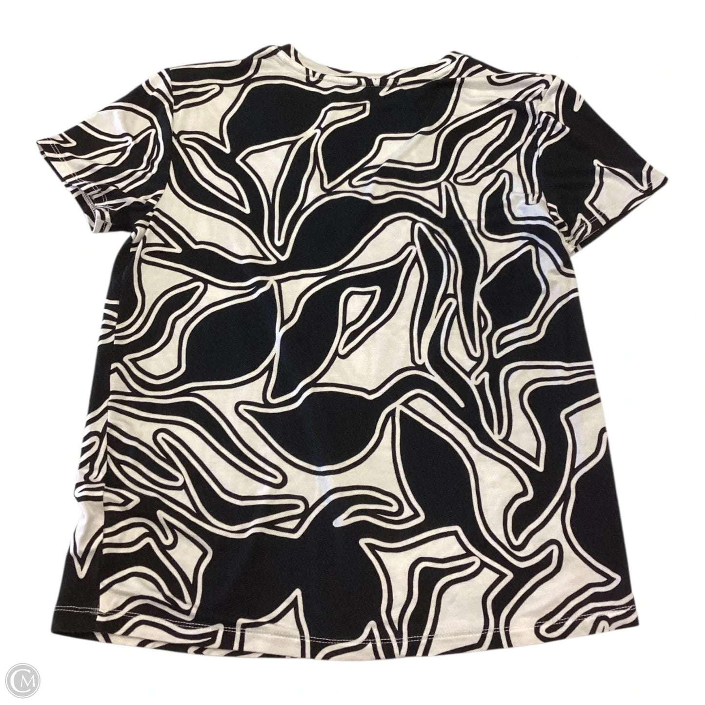 Top Short Sleeve By Nine West In Black & White, Size: S