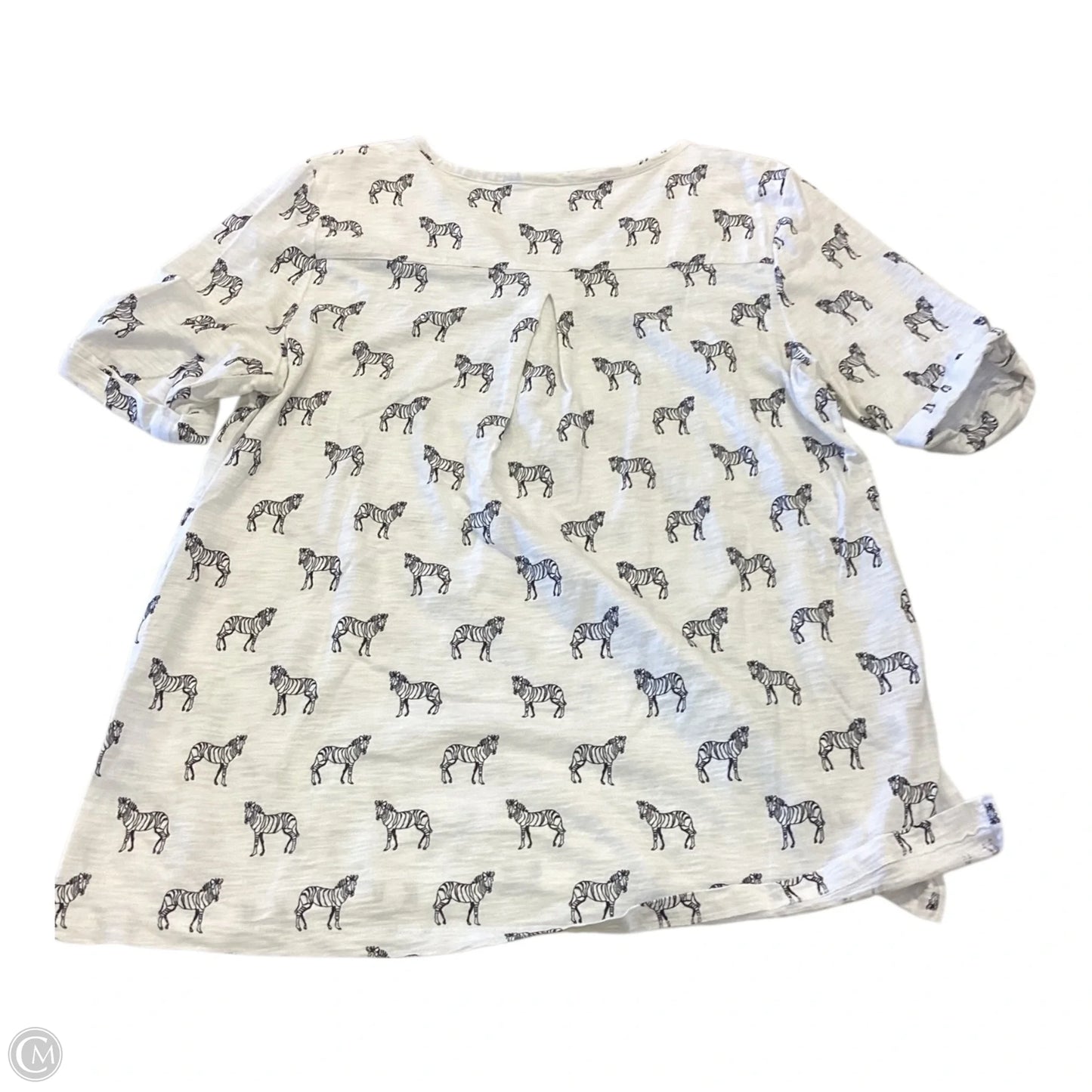 Top Short Sleeve By Chicos In Black & White, Size: Xl