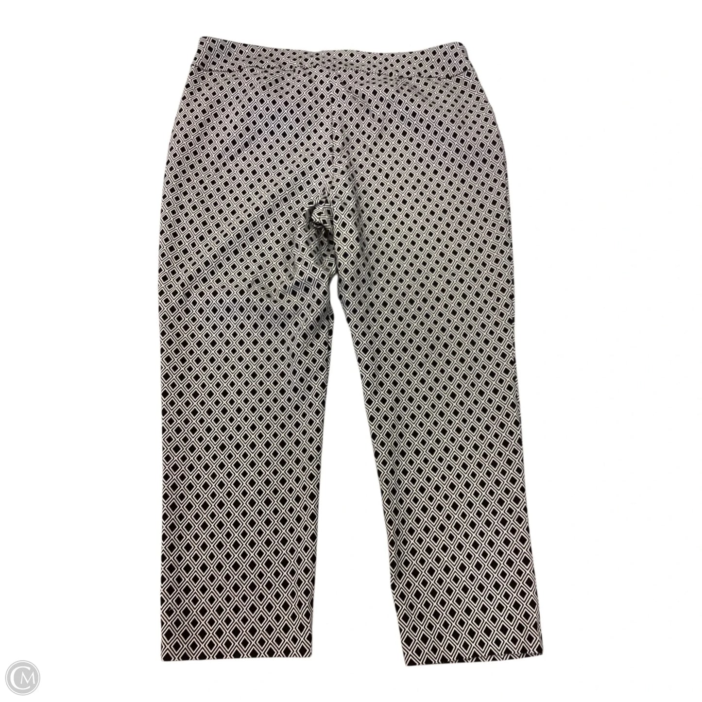 Pants Cropped By Chicos In Black & White, Size: L