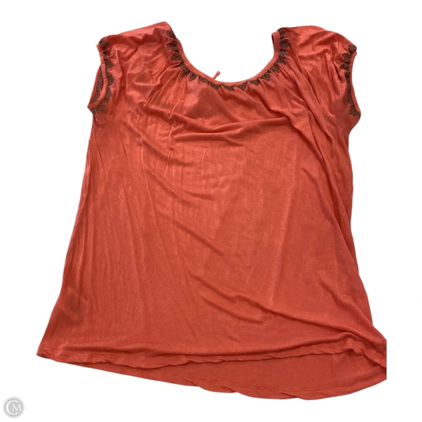 Top Sleeveless By Dkny In Orange, Size: M