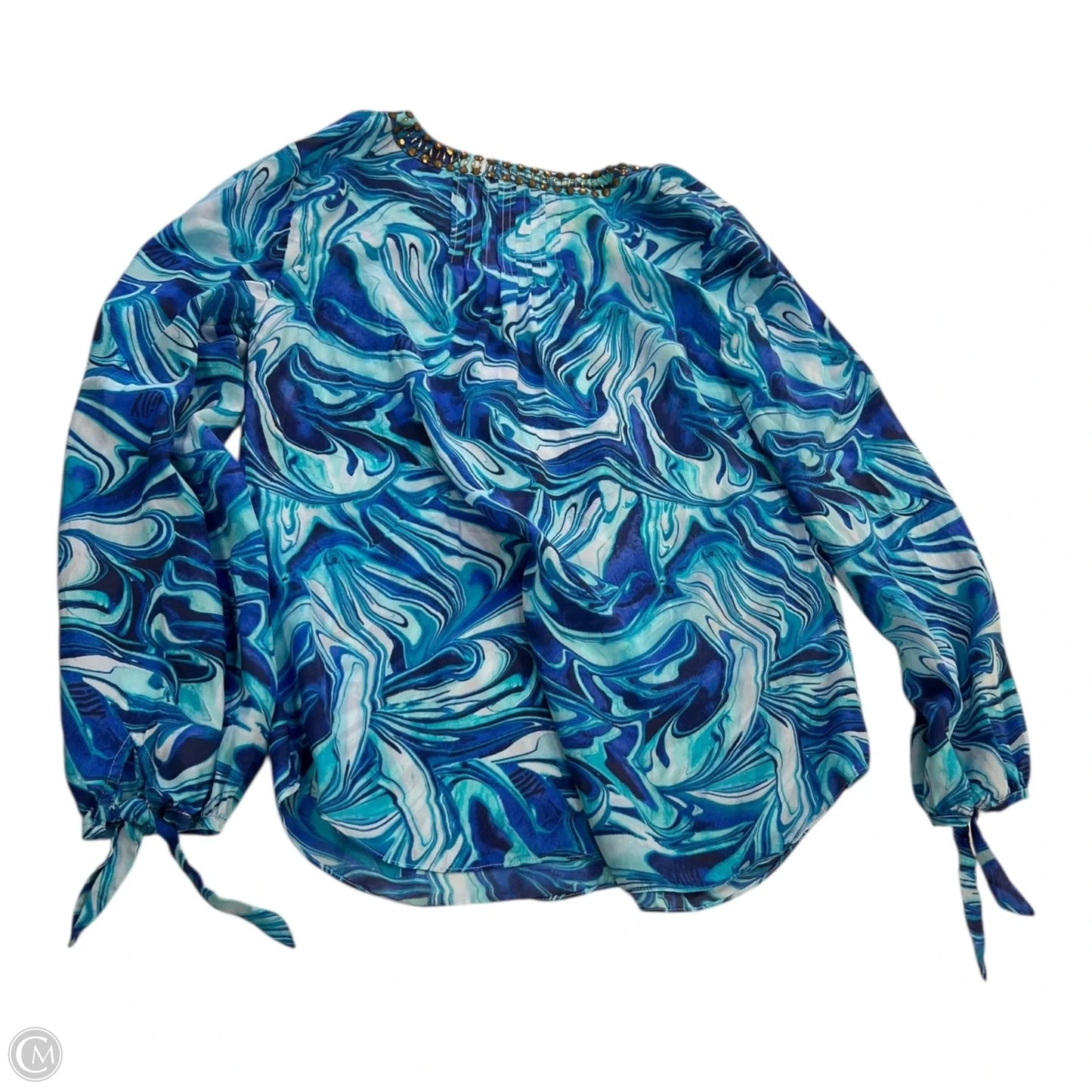 Top Long Sleeve Designer By Lilly Pulitzer In Blue, Size: S