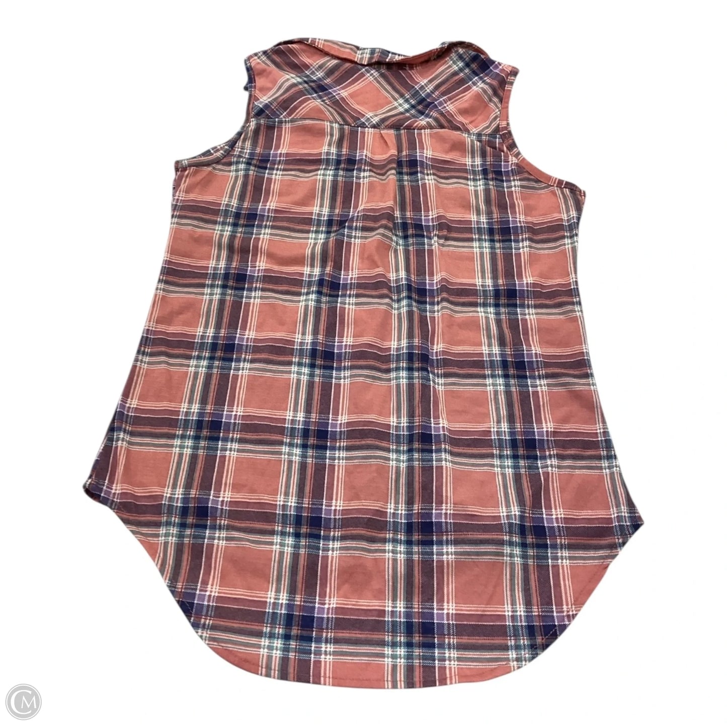 Top Sleeveless By Passport In Plaid Pattern, Size: M