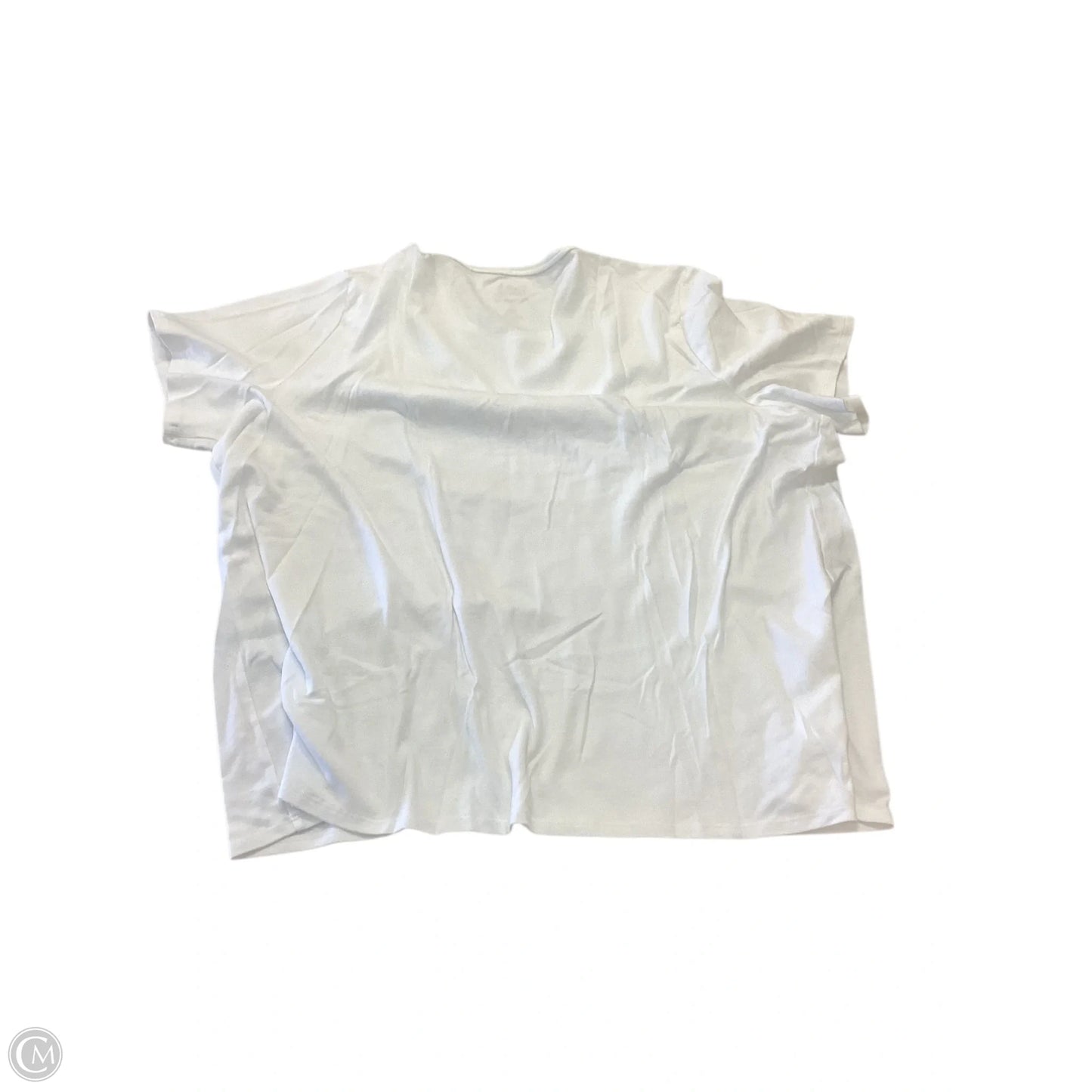 Top Short Sleeve By Croft And Barrow In White, Size: 3x