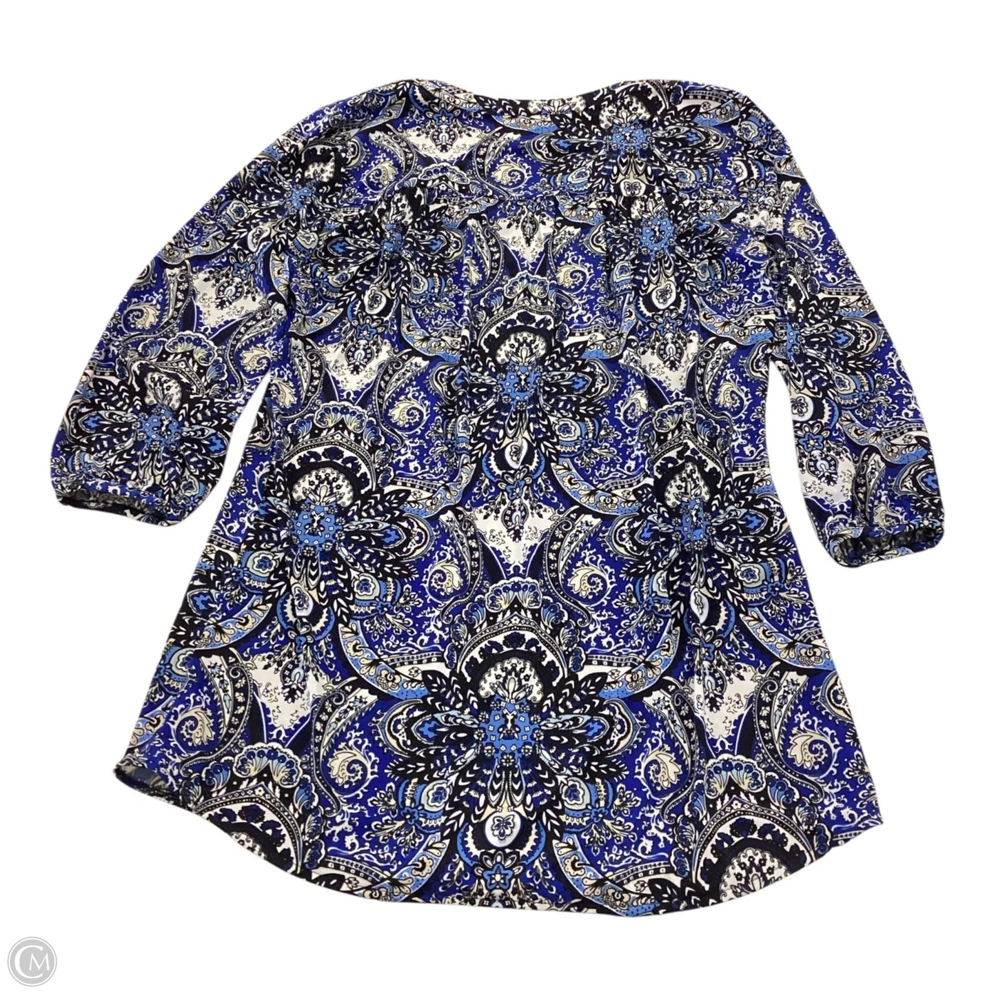 Blouse 3/4 Sleeve By White House Black Market In Blue, Size: M
