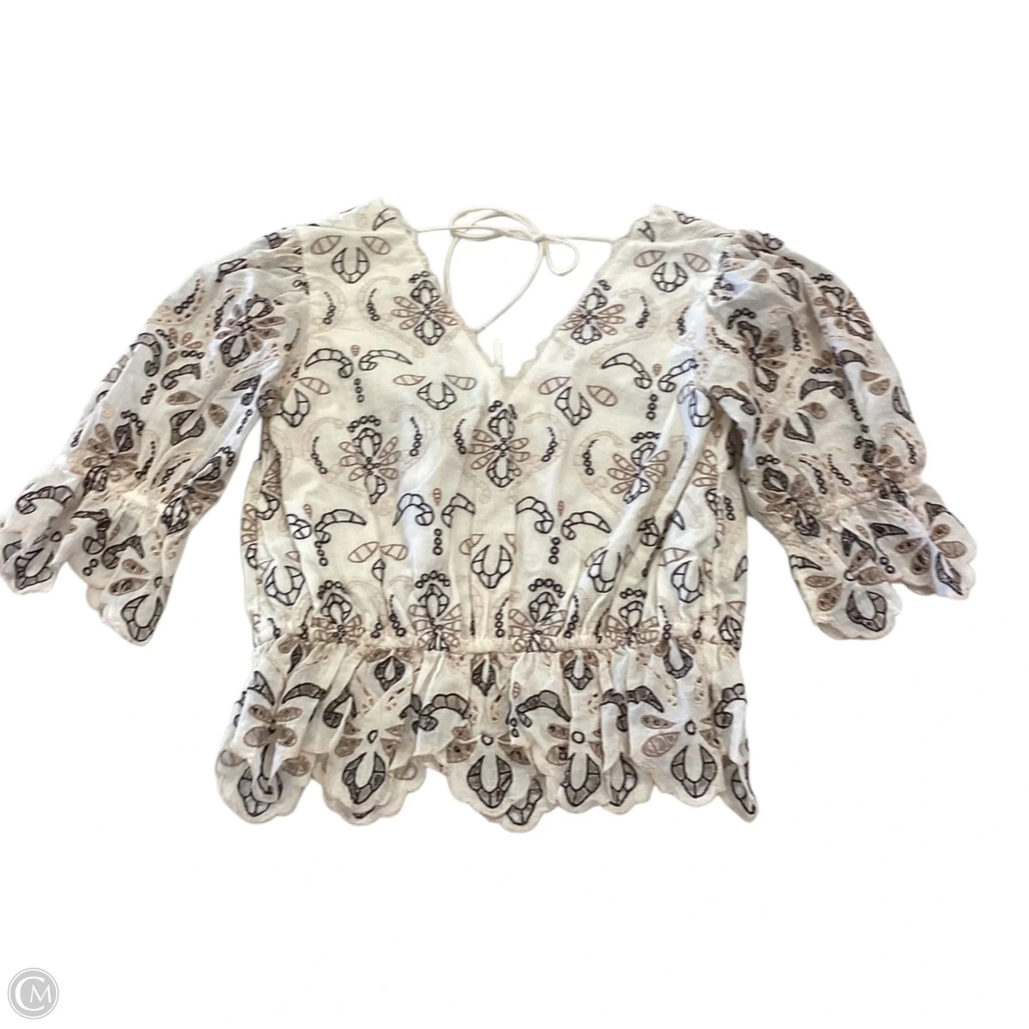Blouse 3/4 Sleeve By Anthropologie In Floral Print, Size: Xxs