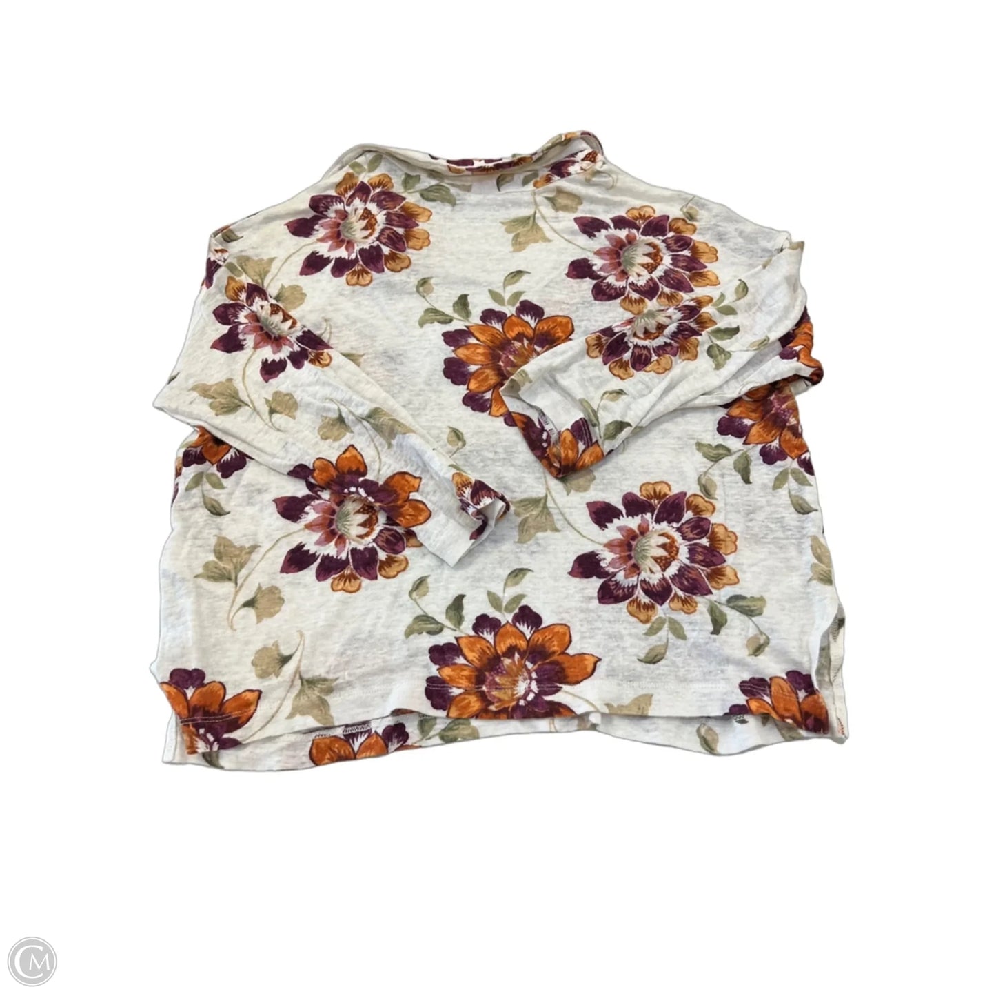 Top 3/4 Sleeve By Nicole By Nicole Miller In Floral Print, Size: S