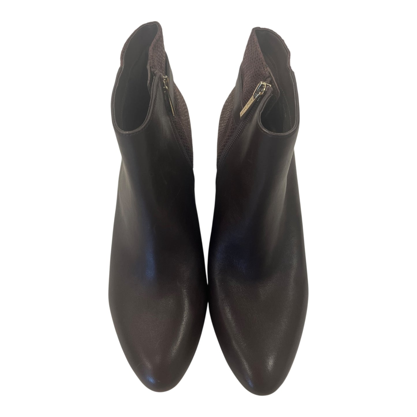 Boots Ankle Heels By Anne Klein In Brown, Size: 8.5