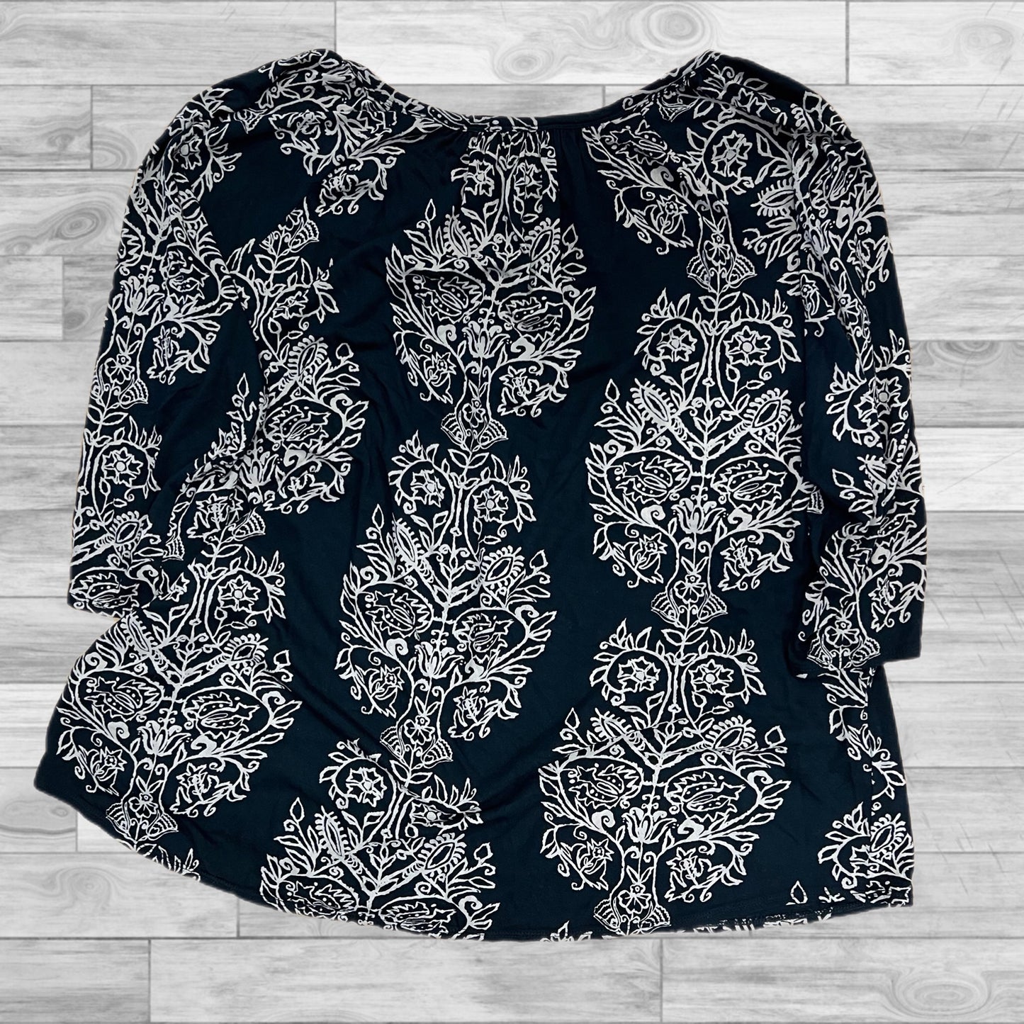 Top 3/4 Sleeve By Lucky Brand In Black, Size:2X