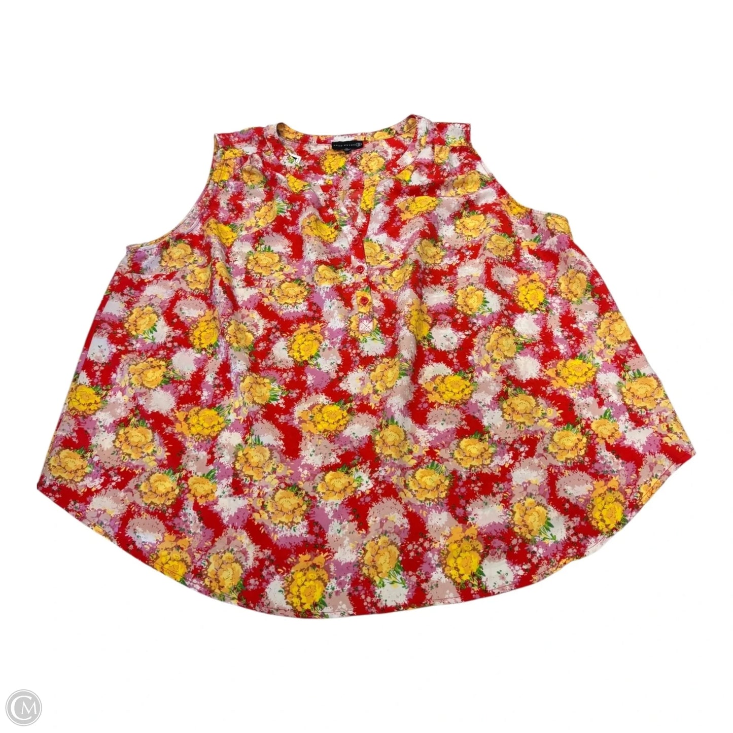 Top Sleeveless By Clothes Mentor In Orange & Red, Size: 3x