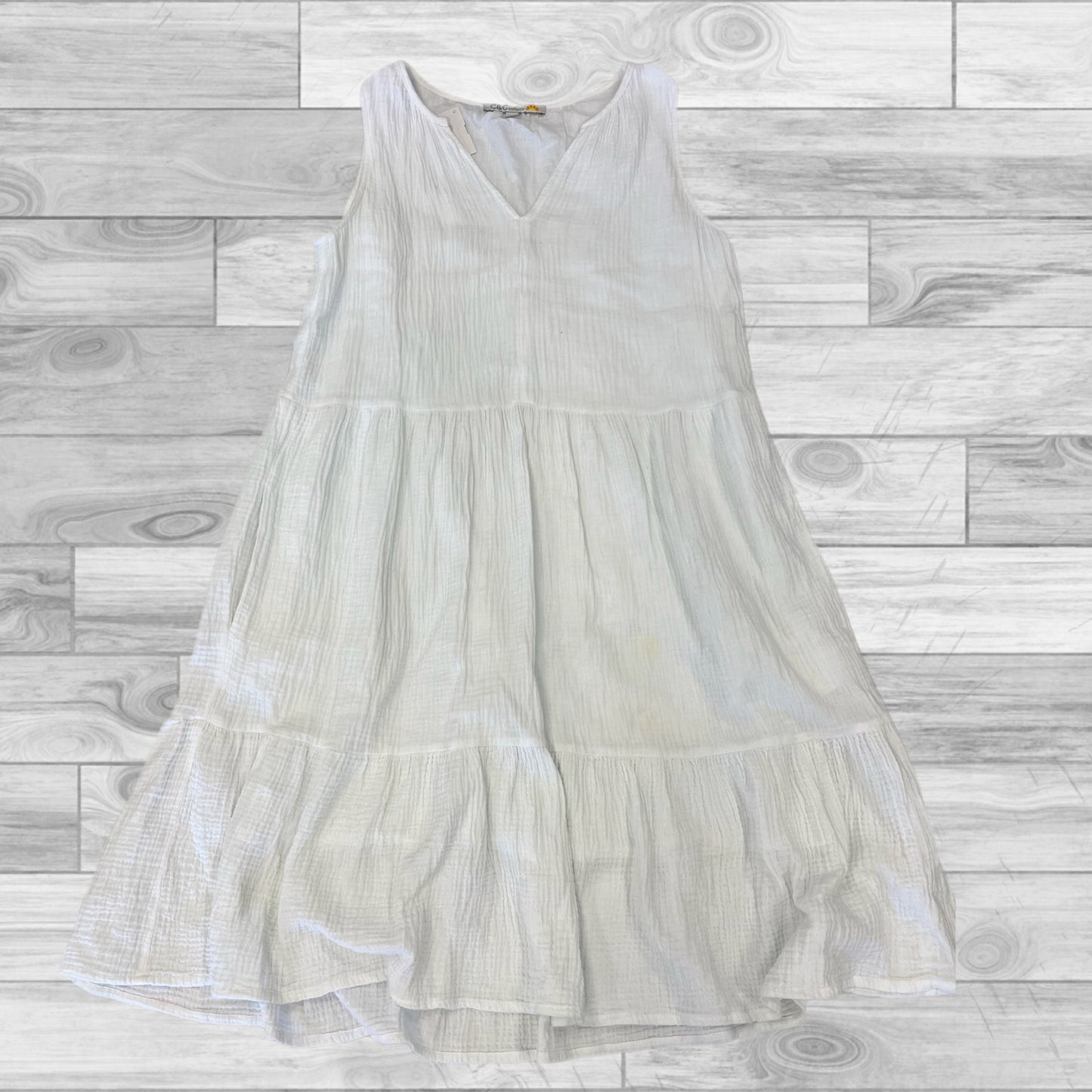 White Dress Casual Short C And C, Size S