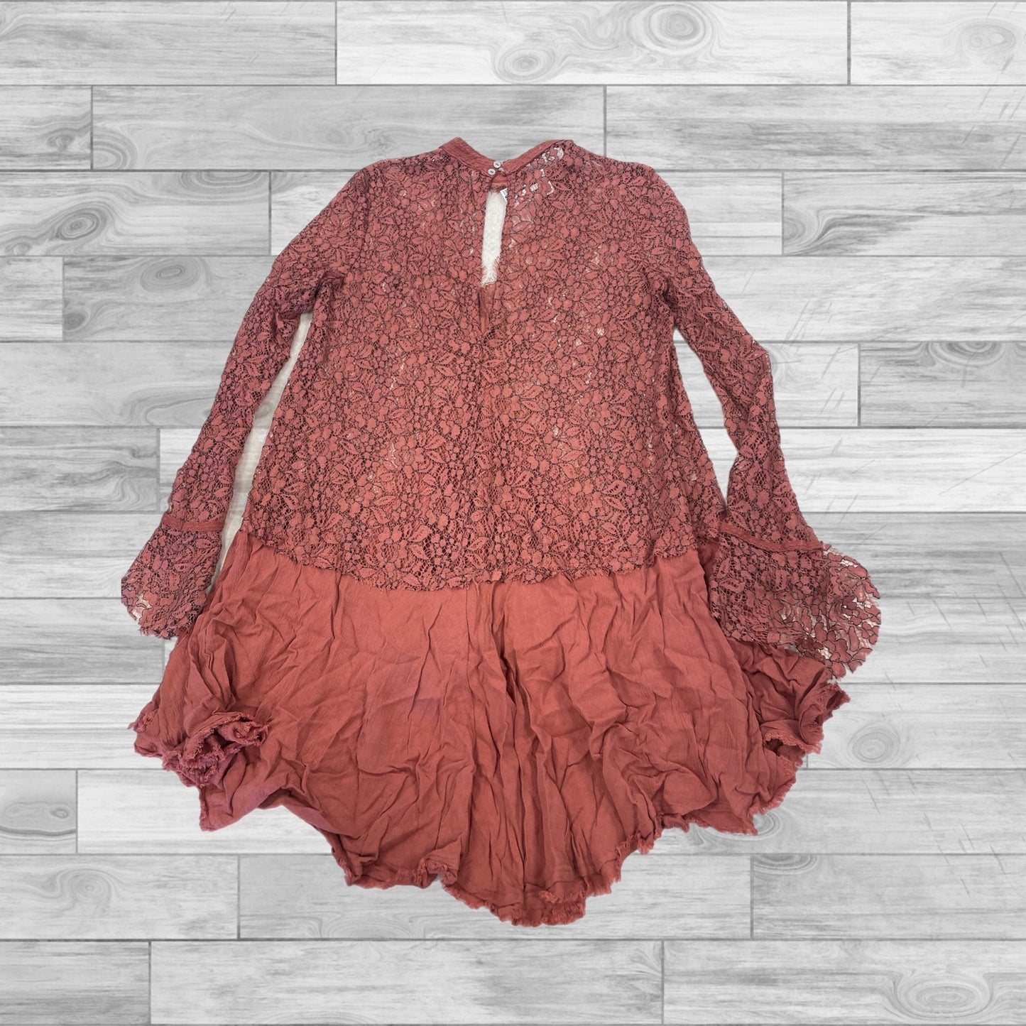 Tunic Long Sleeve By Free People In Brown, Size: M