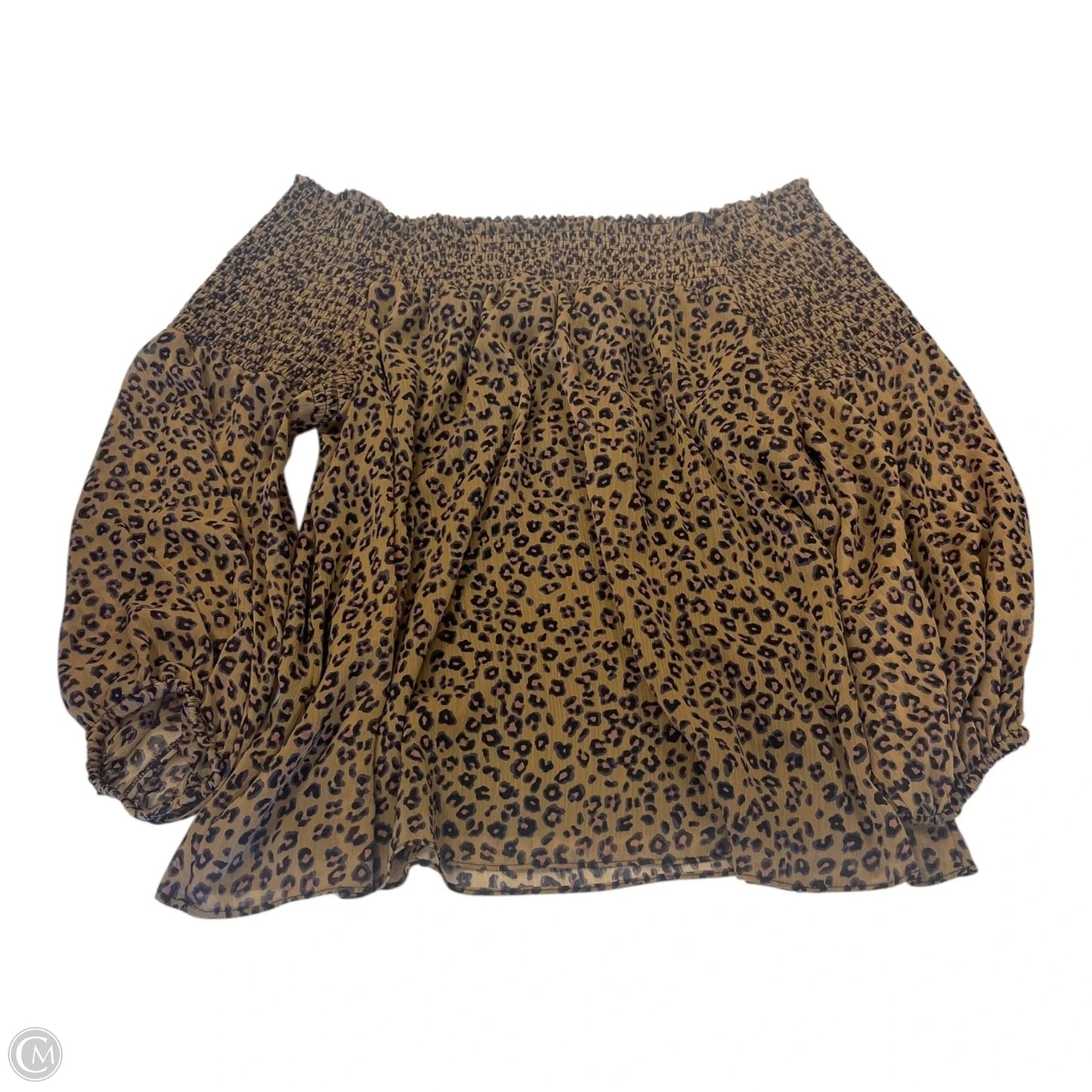 Top Long Sleeve By Cece In Animal Print, Size: Xl