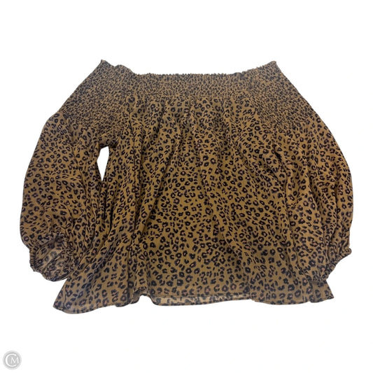 Top Long Sleeve By Cece In Animal Print, Size: Xl