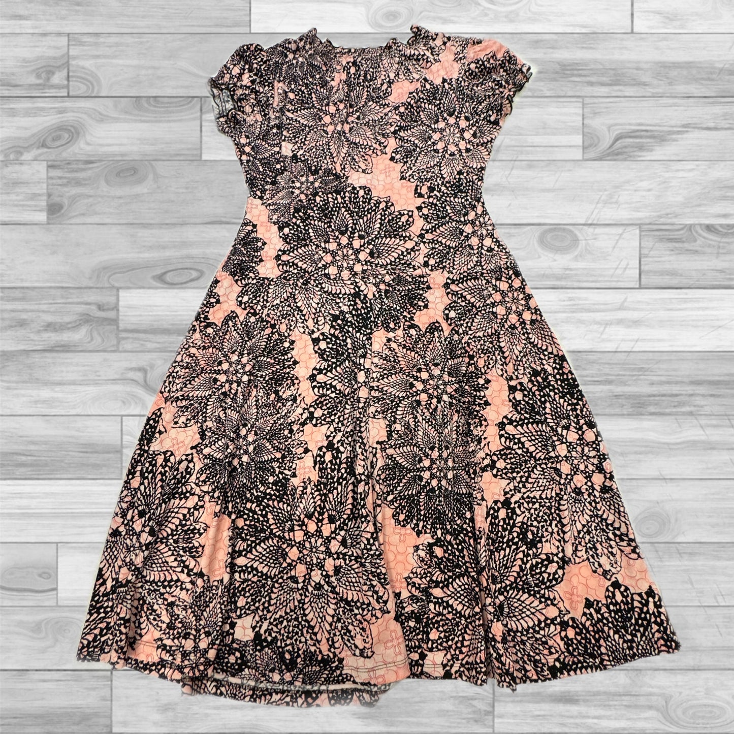 Dress Casual Midi By Connected Apparel In Black & Pink, Size: 14