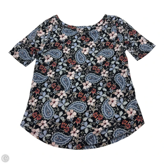 Top Short Sleeve By Loft In Floral Print, Size: Xs