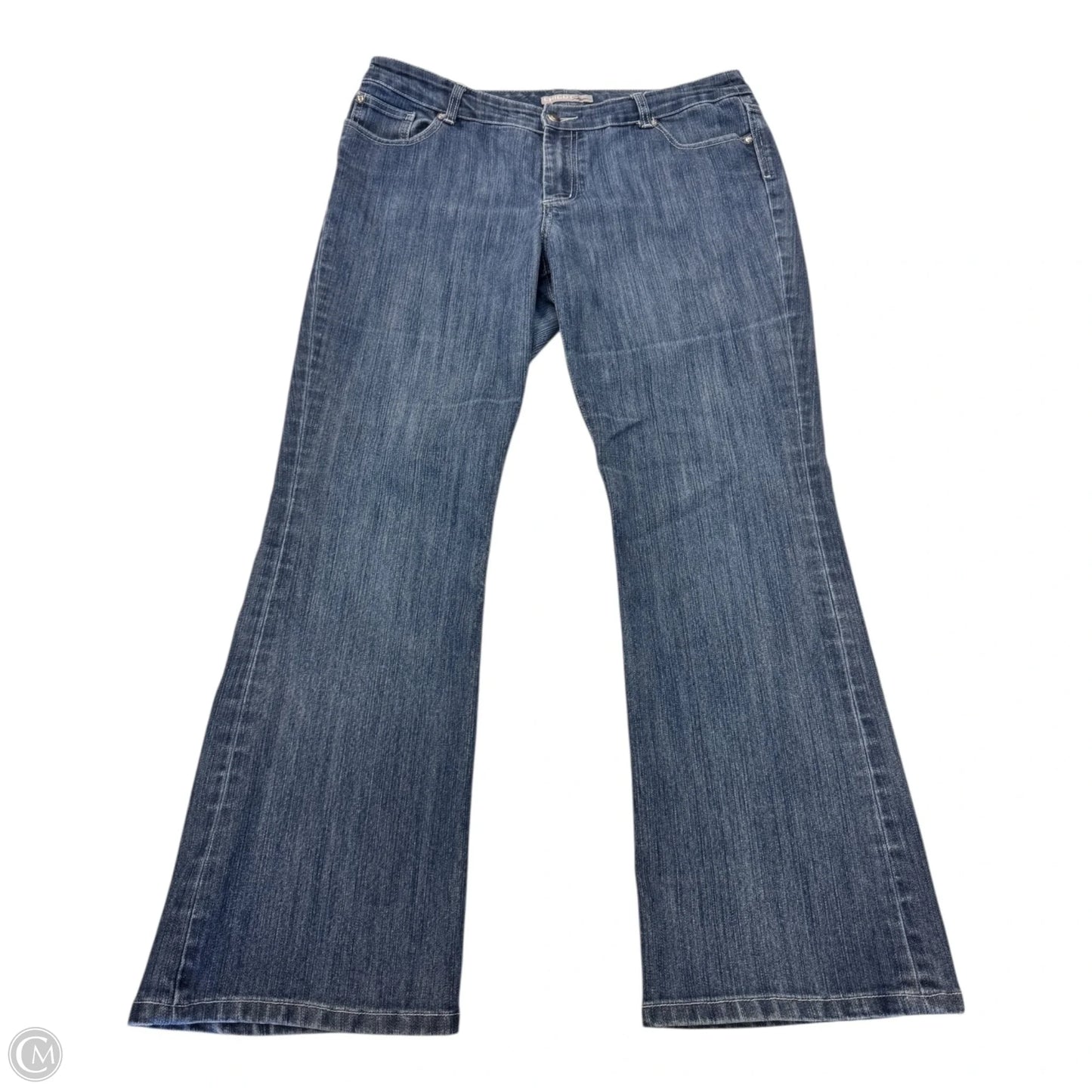 Jeans Straight By Chicos In Blue Denim, Size: 14