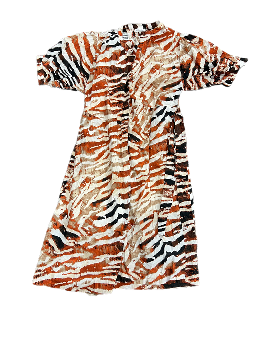 Dress Casual Short By Calvin Klein In Brown & White, Size: 12