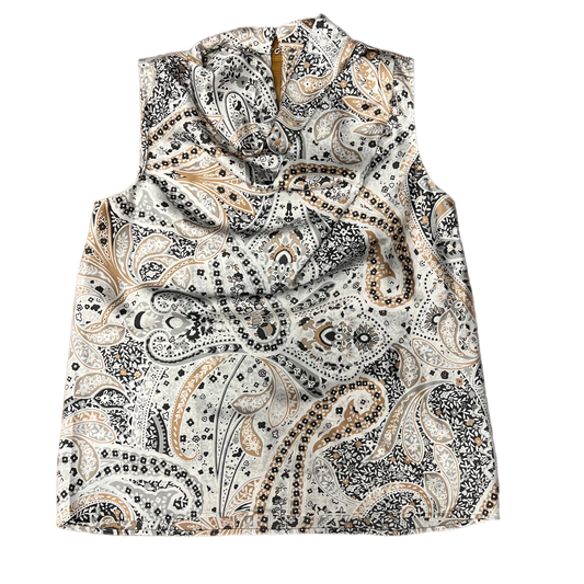 Top Sleeveless By Ann Taylor In Tan & White, Size: Xs