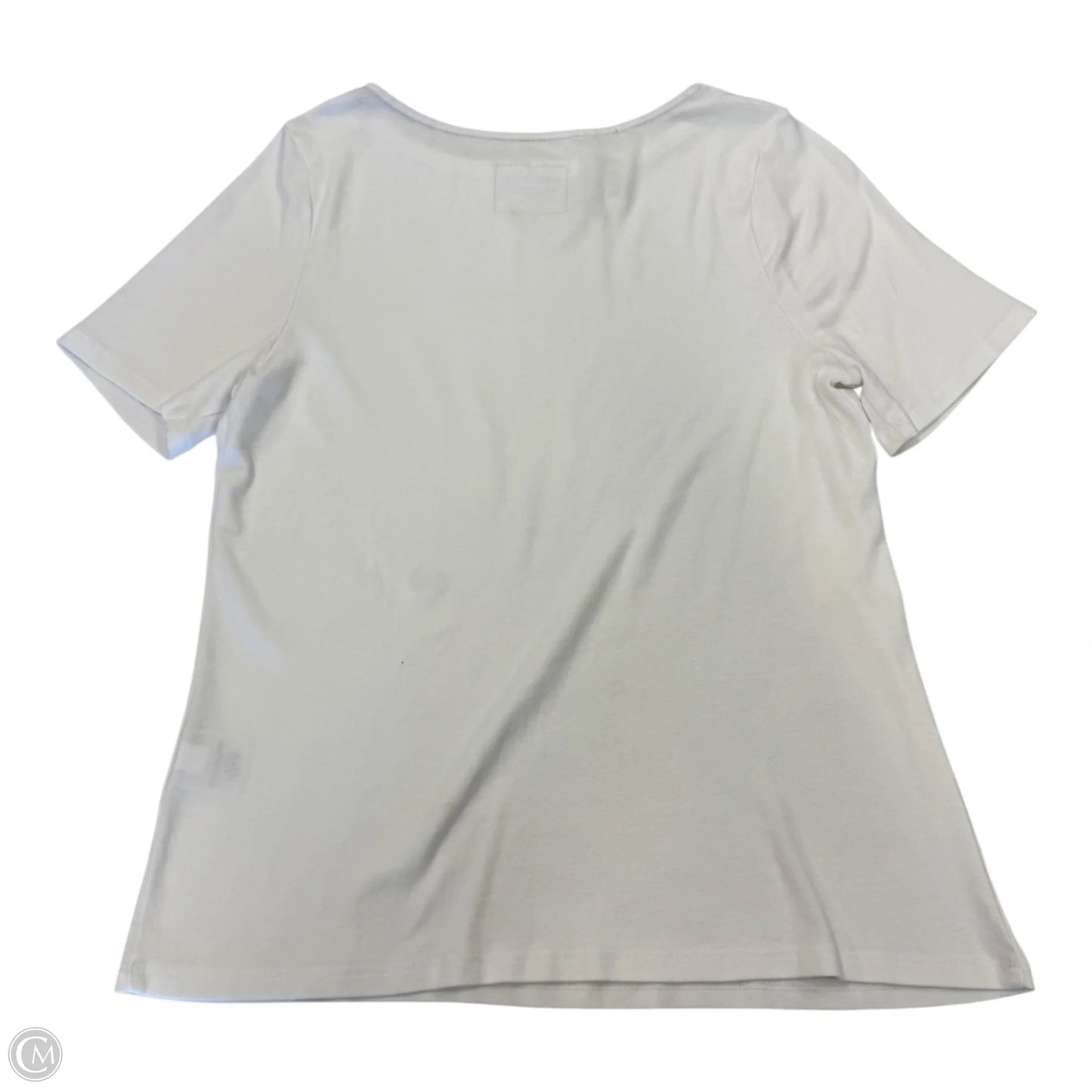 Top Short Sleeve Basic By Charter Club In White, Size: L