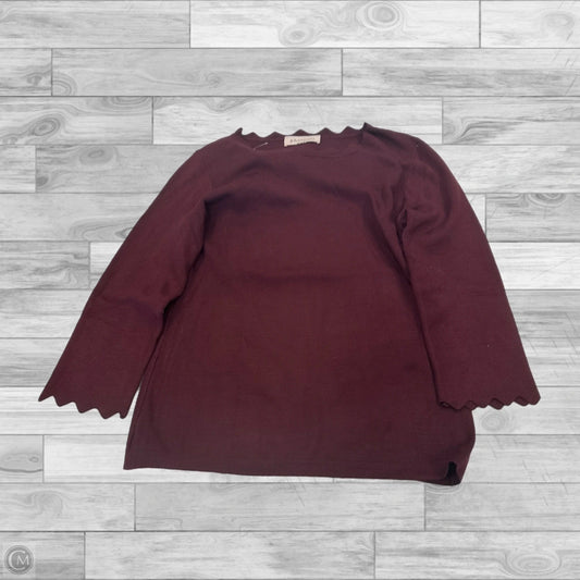 Top Long Sleeve By Philosophy In Maroon, Size: M