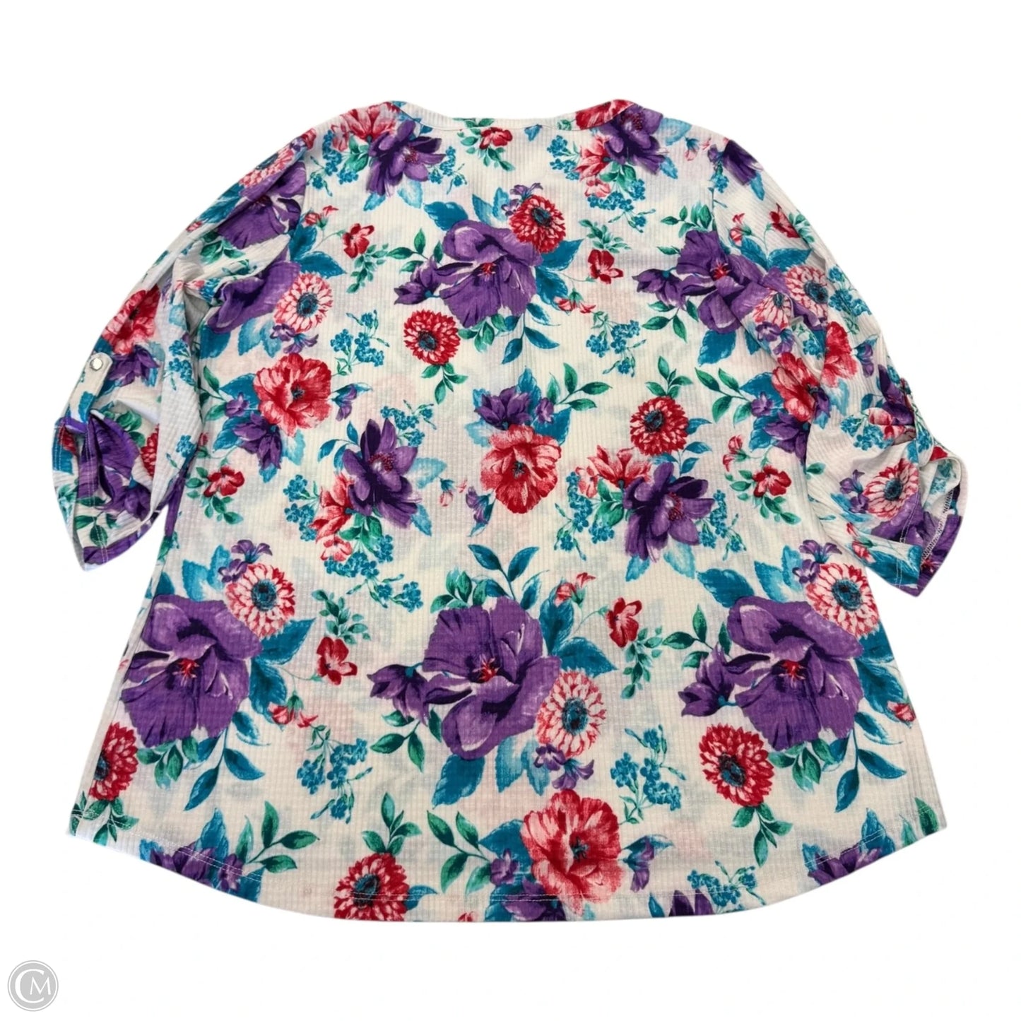 Top 3/4 Sleeve By Clothes Mentor In Floral Print, Size: L