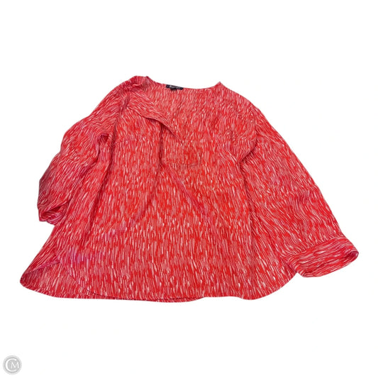 Top Long Sleeve By Romans In Red & White, Size: 18