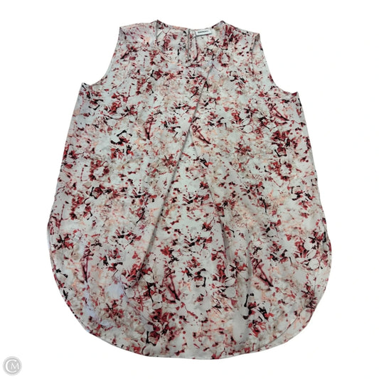 Top Sleeveless By Dkny In Red & White, Size: S