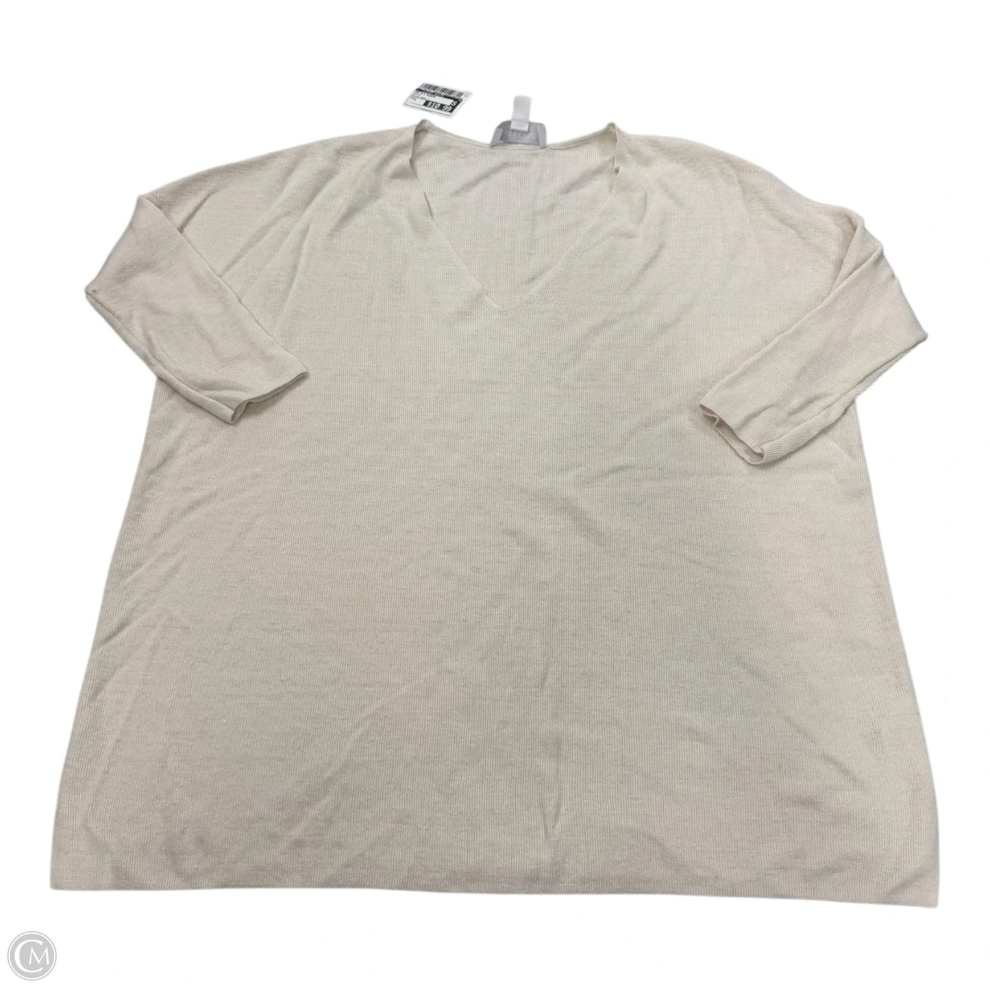 Top 3/4 Sleeve By Clothes Mentor In White, Size: S